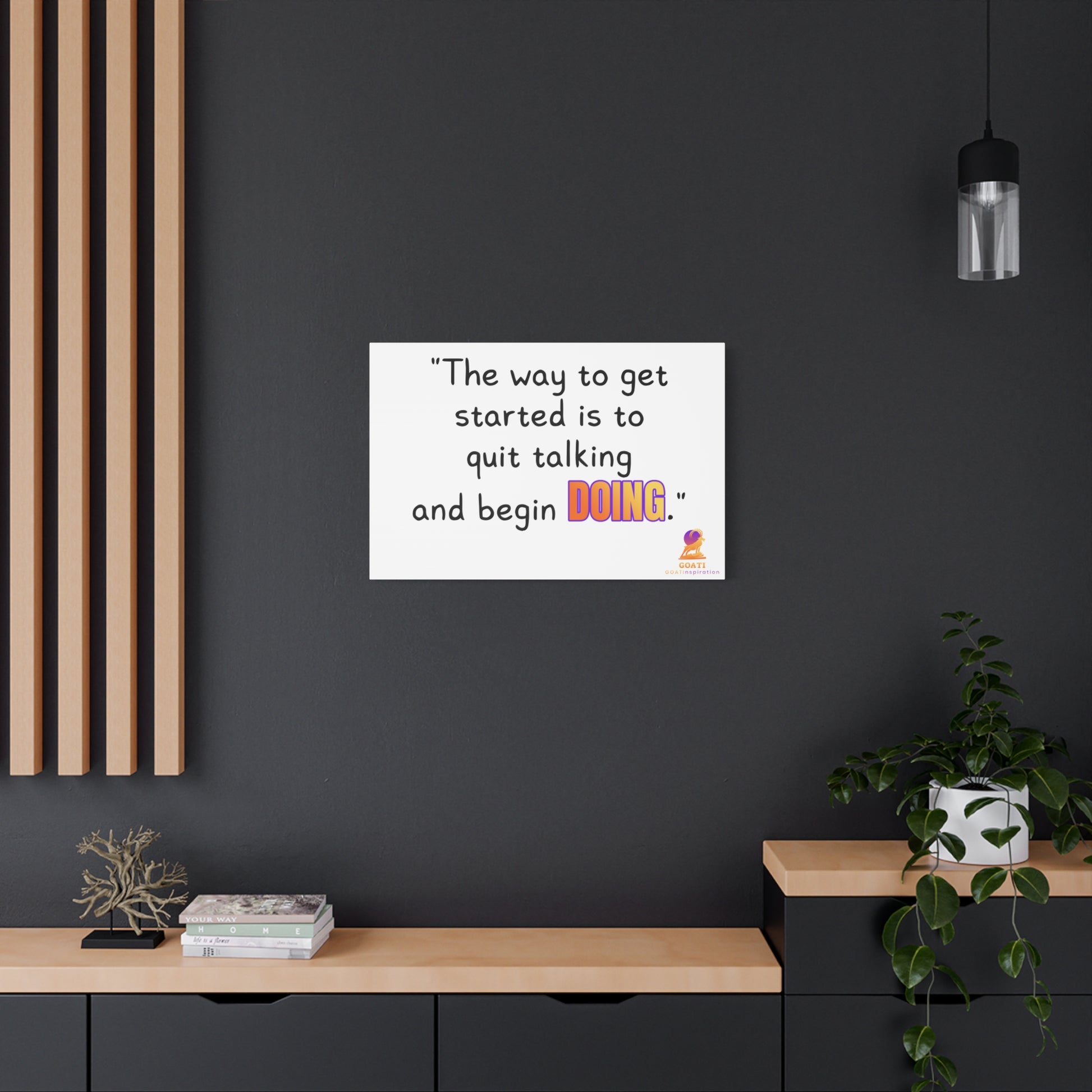 GOATI Motivational Canvas Wall Art – "Quit Talking and Begin Doing" | Inspirational Quote for Home, Office, or Gym - GOATI