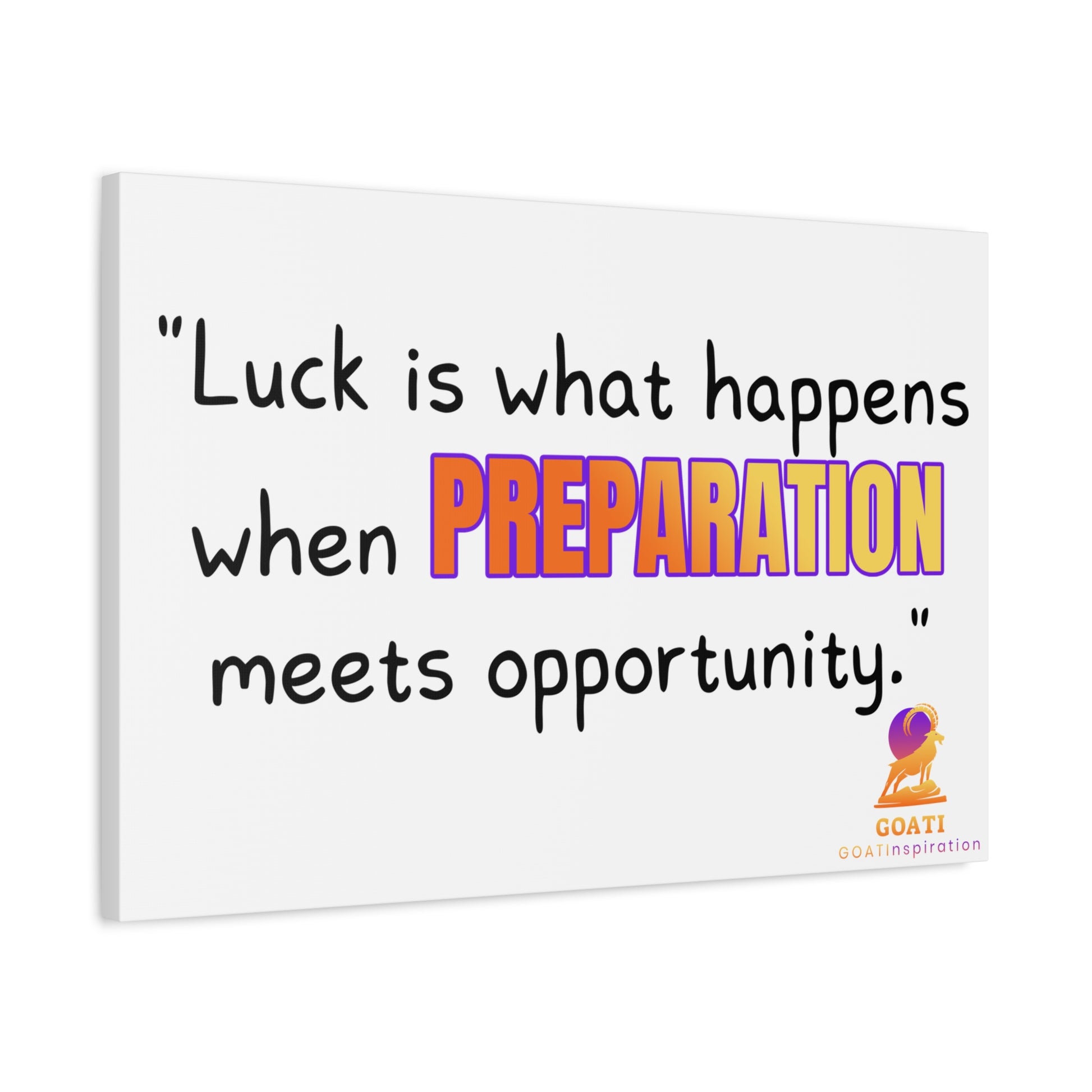 GOATI Motivational Canvas Wall Art – "When Preparation Meets Opportunity" | Inspirational Quote for Home, Office, or Gym - GOATI
