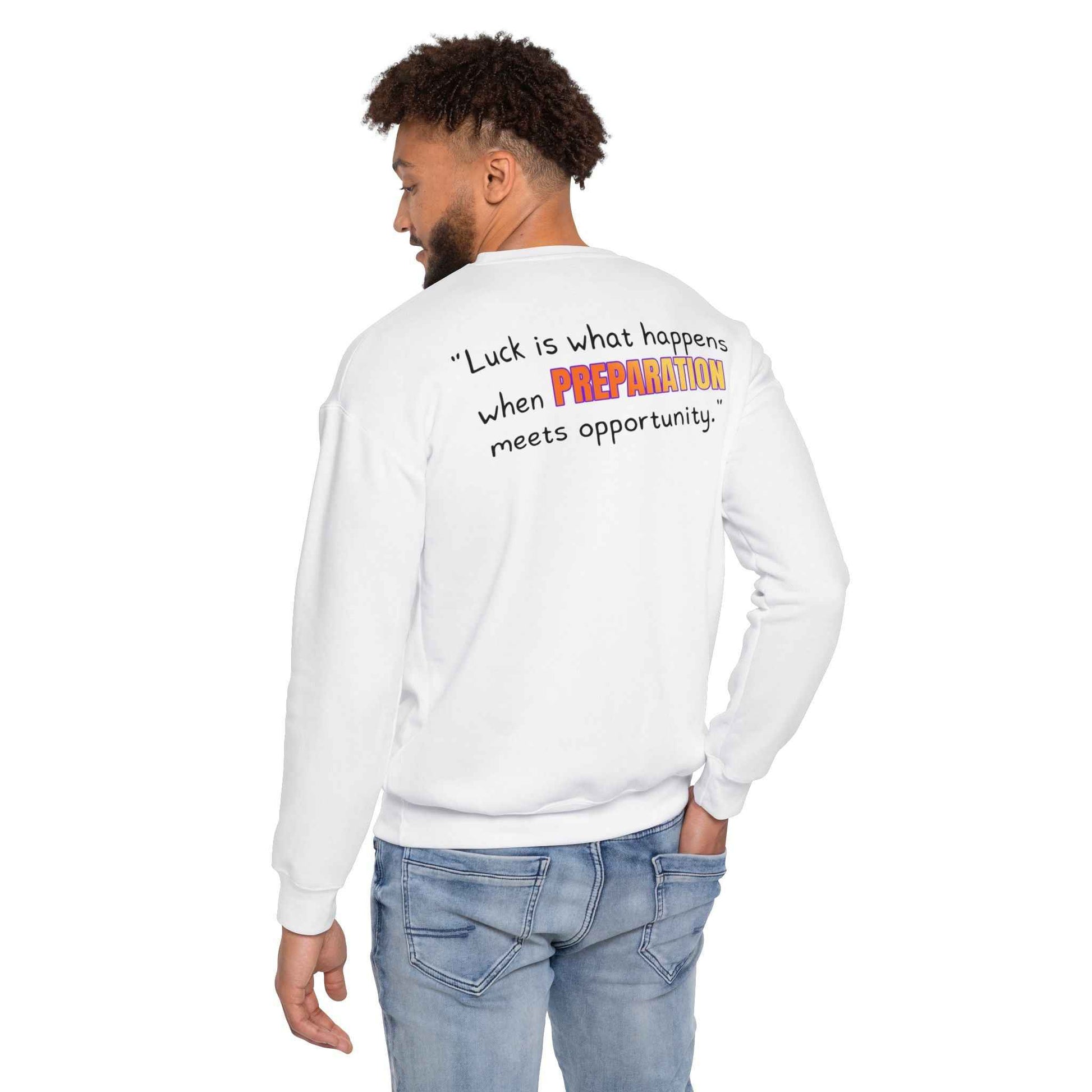 GOATI Unisex Premium Sweatshirt | "When Preparation Meets Opportunity" Motivational Cotton-Polyester Blend Sweatshirt for Comfort