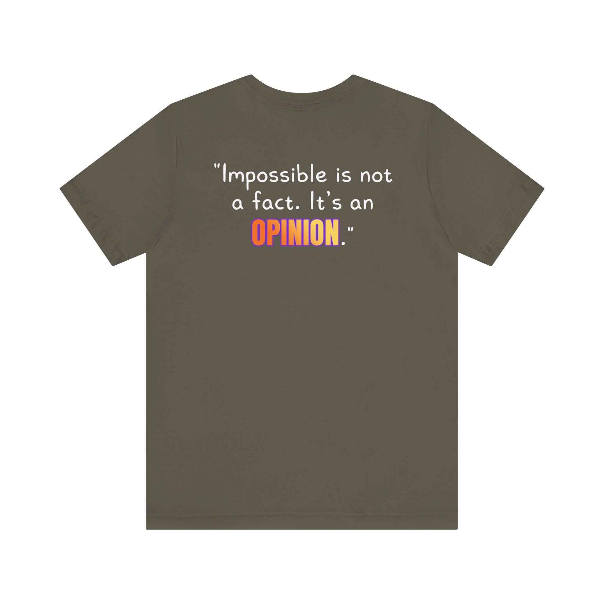 GOATI Unisex Premium Motivational T-shirt | "Impossible is Not a Fact. It’s an Opinion" Airlume Cotton Tee | Soft & Comfortable