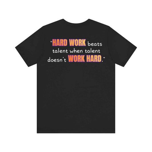 GOATI Unisex Premium Motivational T-shirt | "Hard Work Beats Talent" Airlume Cotton Tee | Soft & Comfortable