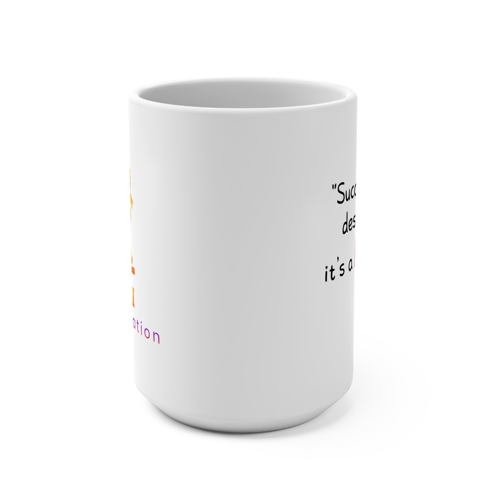GOATI White Ceramic Mug – 15oz | "Success Isn’t a Destination; It’s a Mindset" Motivational Coffee Mug - GOATI