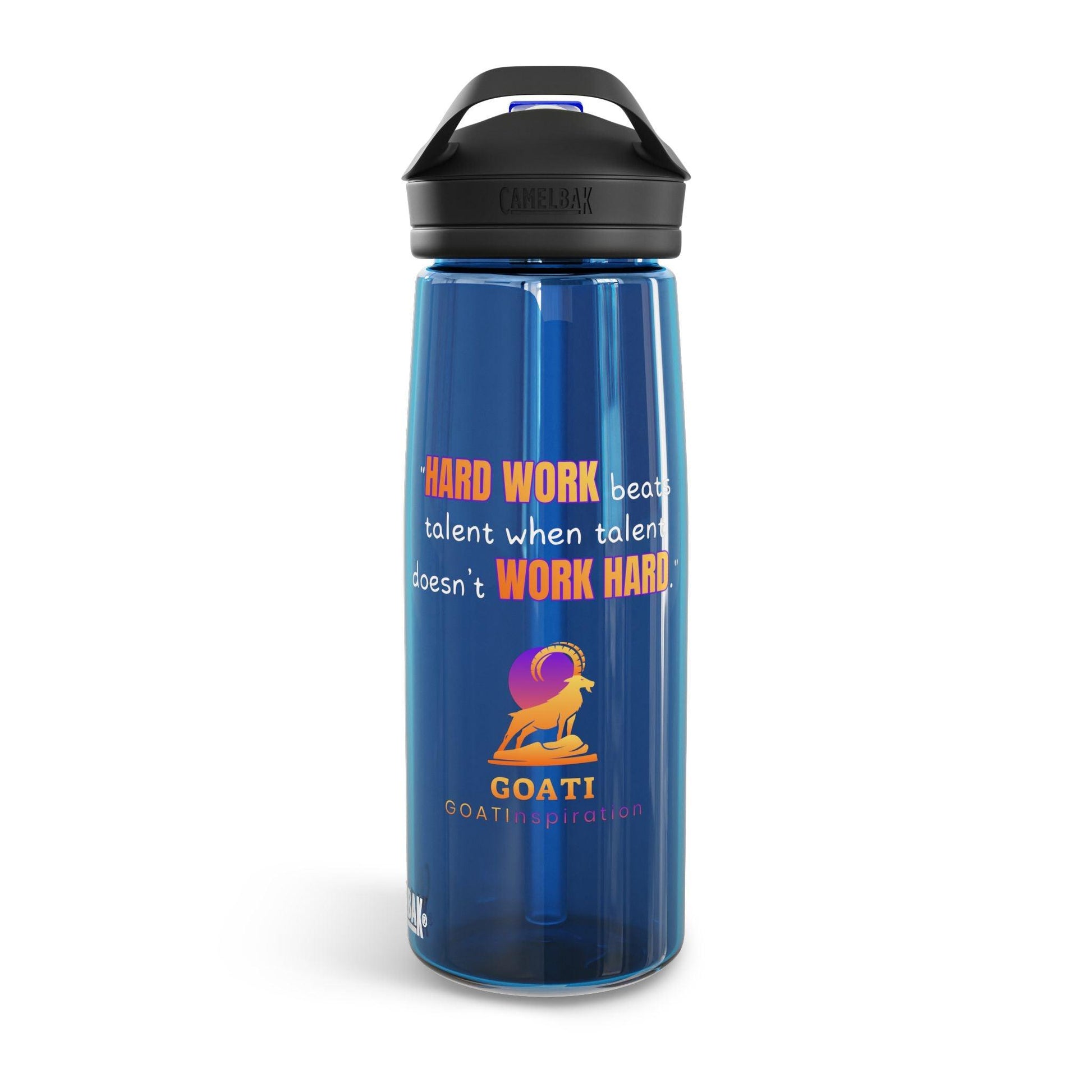 GOATI CamelBak Eddy® Water Bottle | “Hard Work Beats Talent”  Motivational 20oz/25oz Hydration Bottle - GOATI