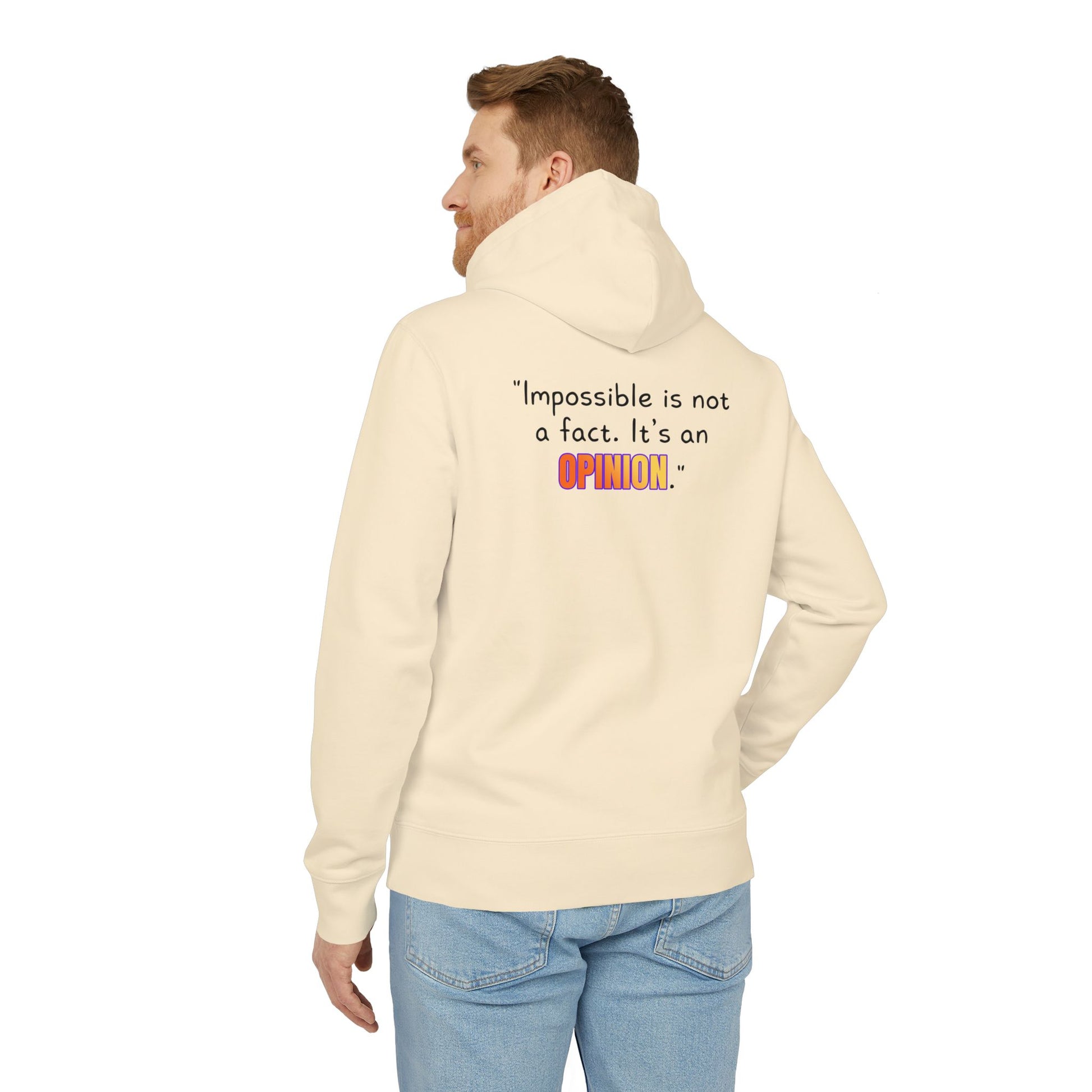 GOATI Unisex Premium Hoodie – 100% Organic Cotton, Heavyweight Fleece | “Impossible is Not a Fact. It’s an Opinion” Motivational Hoodie - GOATI