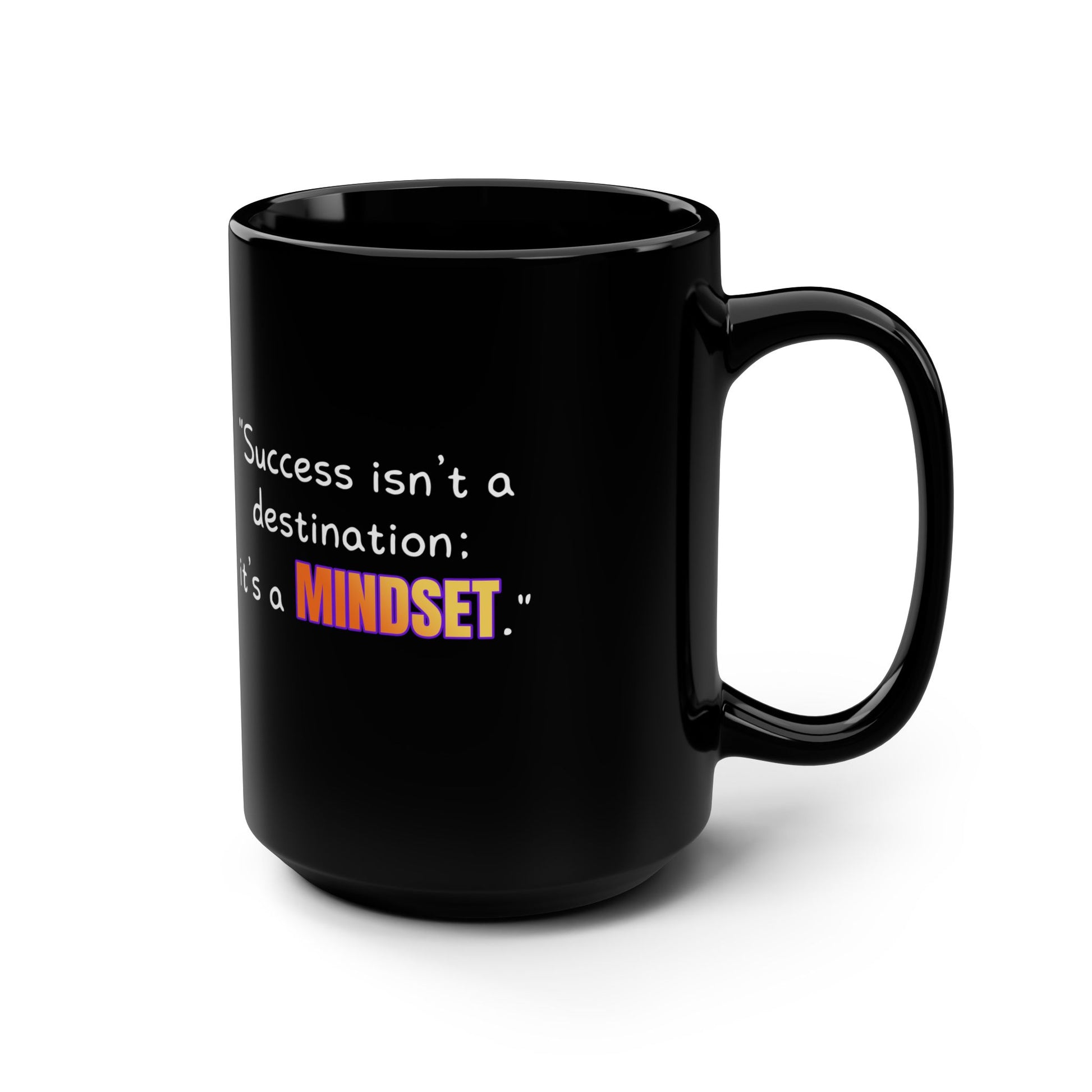 GOATI Black Ceramic Mug – 15oz | "Success Isn’t a Destination; It’s a Mindset" Motivational Coffee Mug - GOATI