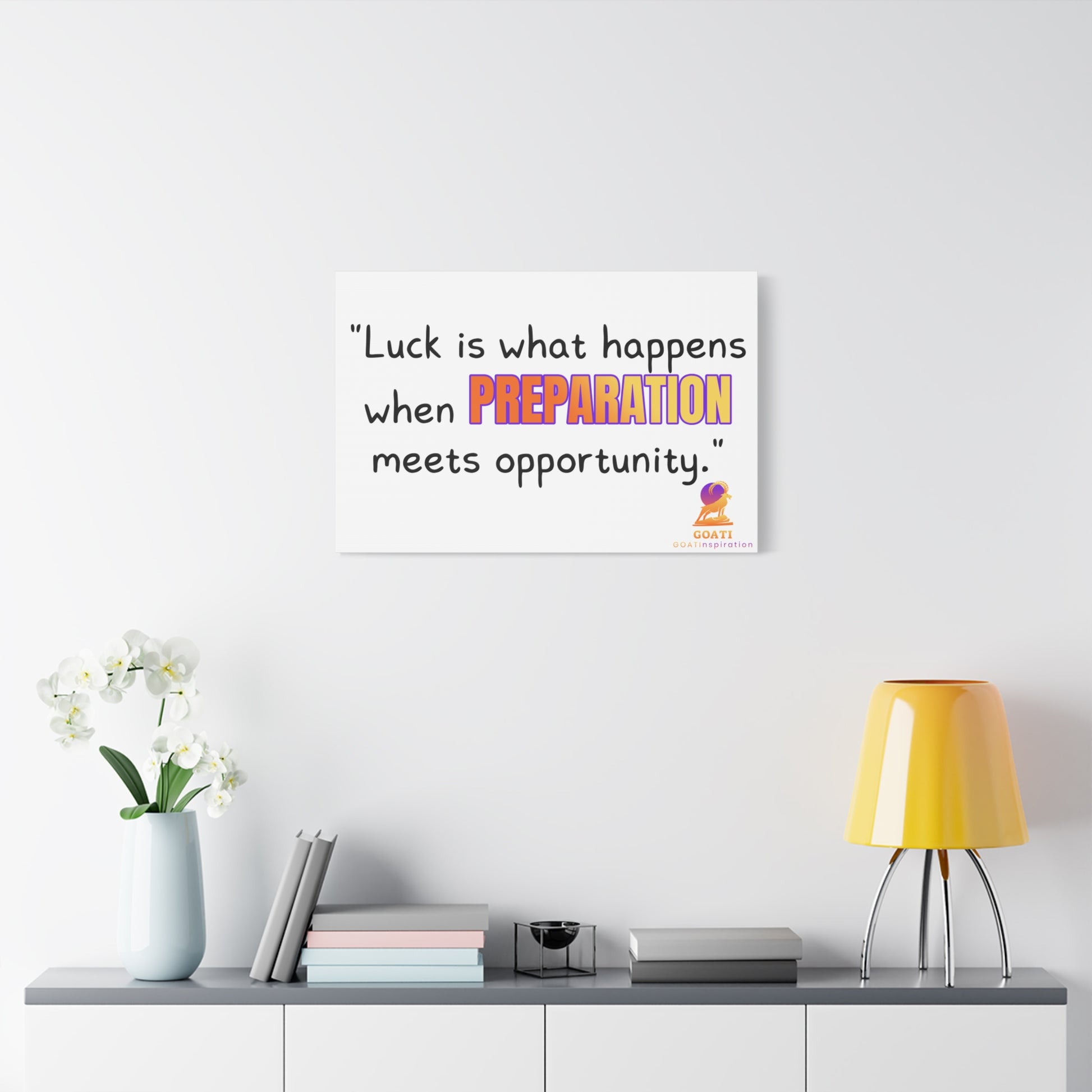 GOATI Motivational Canvas Wall Art – "When Preparation Meets Opportunity" | Inspirational Quote for Home, Office, or Gym - GOATI