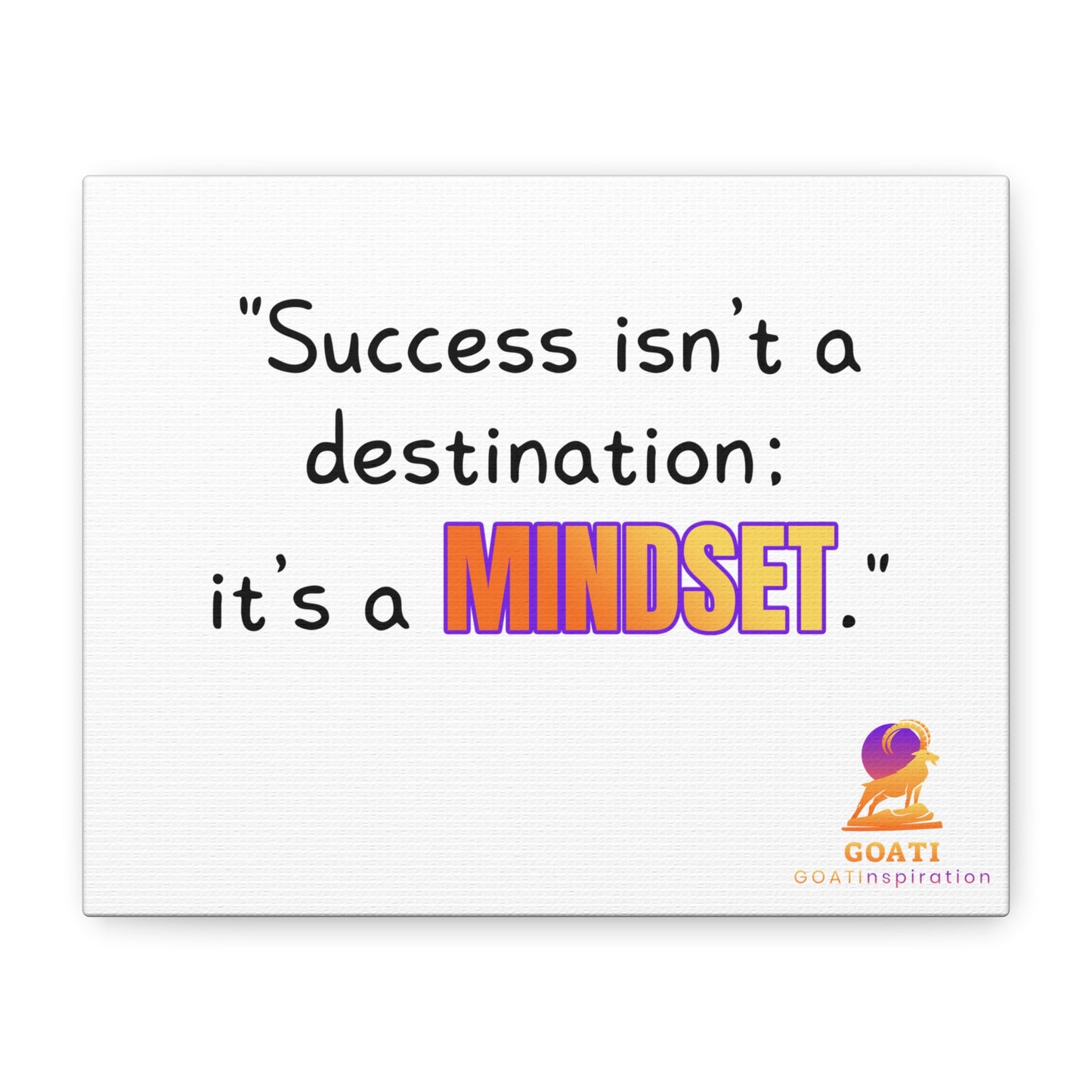 GOATI Motivational Canvas Wall Art – "Success Isn’t a Destination; It’s a Mindset" | Inspirational Quote for Home, Office, or Gym - GOATI