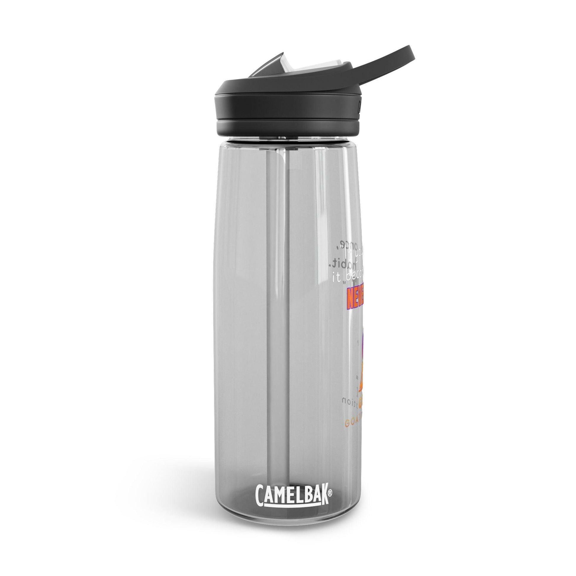 GOATI CamelBak Eddy® Water Bottle | “If You Quit Once, It Becomes a Habit. Never Quit!”  Motivational 20oz/25oz Hydration Bottle - GOATI