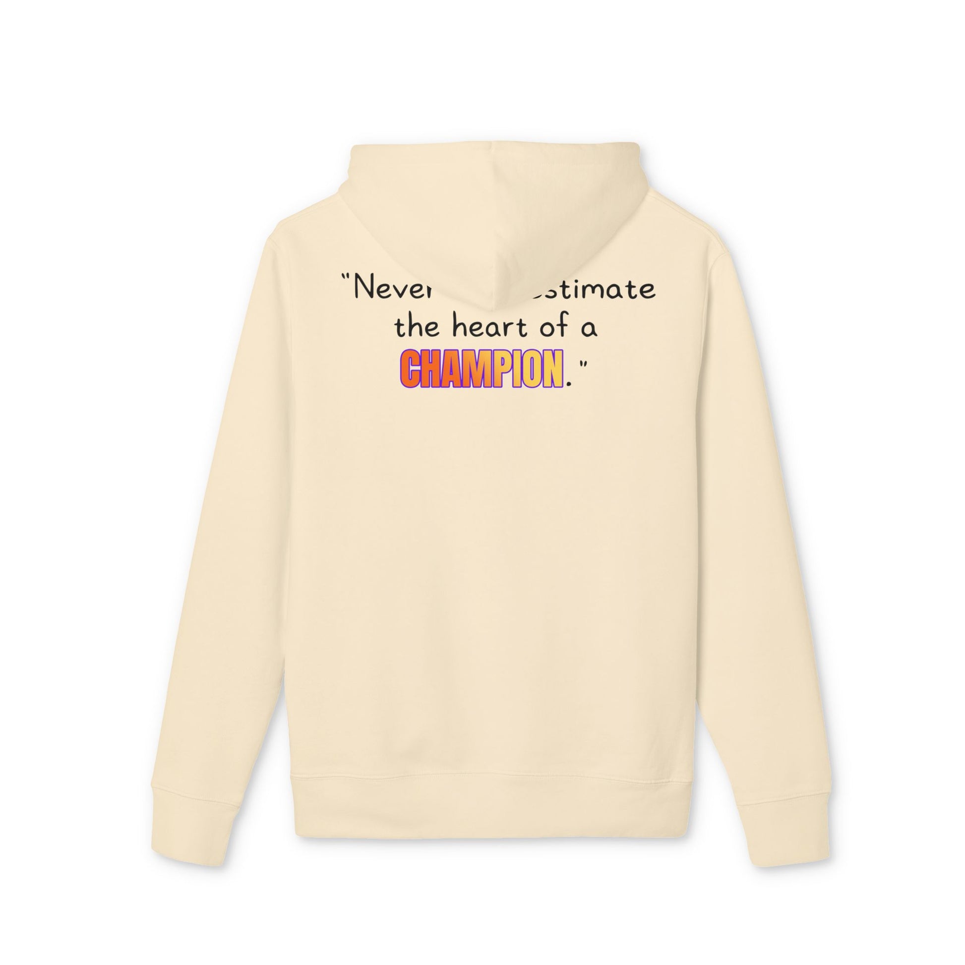 GOATI Unisex Premium Hoodie – 100% Organic Cotton, Heavyweight Fleece | “Heart of a Champion” Motivational Hoodie - GOATI