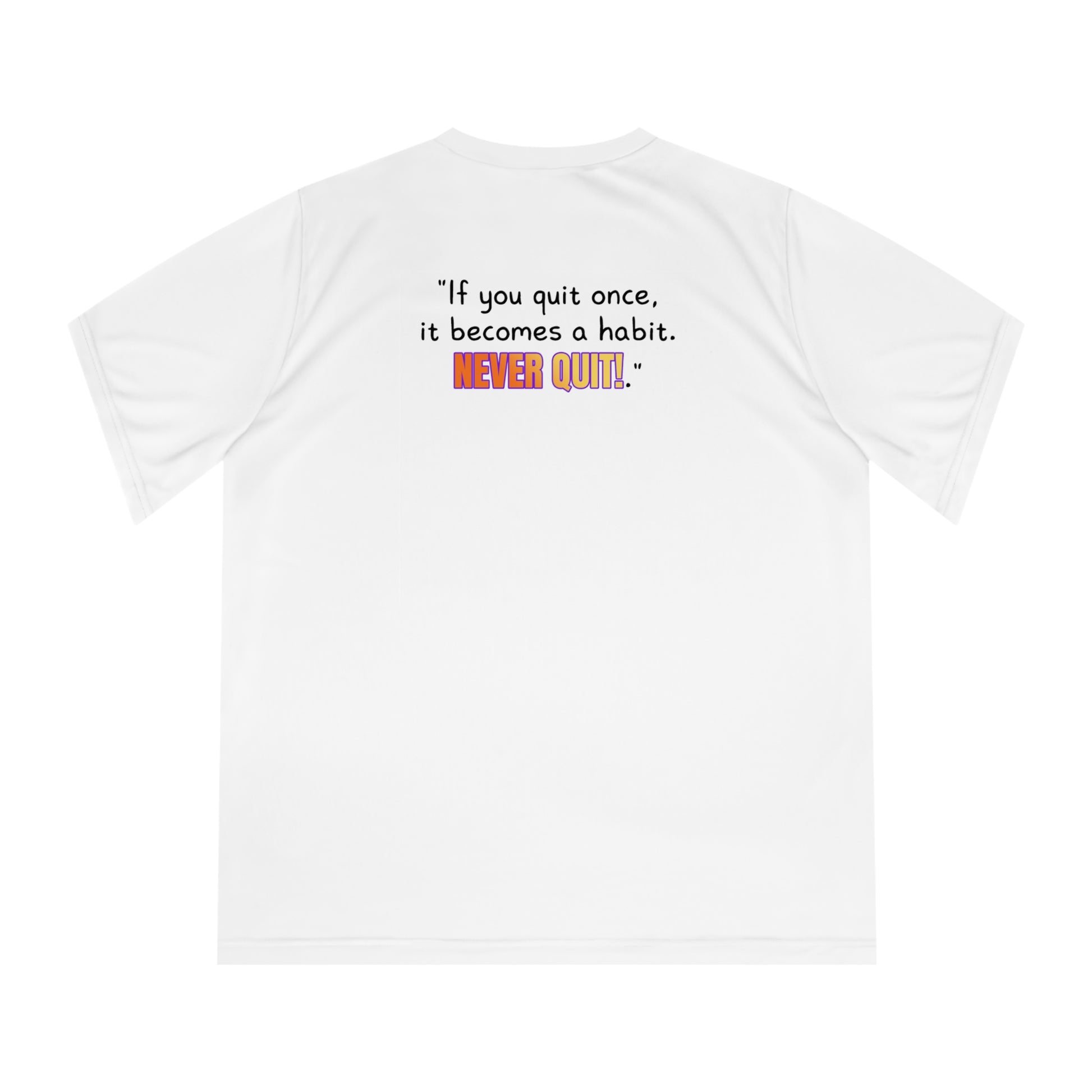 GOATI Women's Performance V-Neck T-Shirt | Moisture-Wicking & Breathable Tee | "If You Quit Once, It Becomes a Habit. Never Quit!" - GOATI