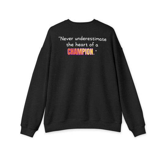 GOATI Unisex Premium Sweatshirt | "Heart of a Champion" Motivational Cotton-Polyester Blend Sweatshirt for Comfort