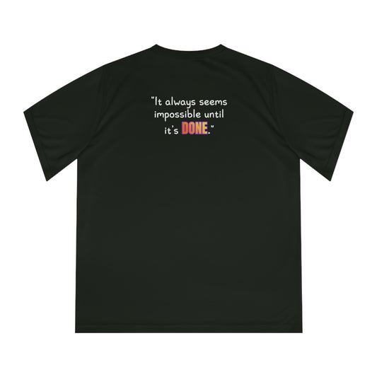 GOATI Women's Performance V-Neck T-Shirt | Moisture-Wicking & Breathable Tee | "It Always Seems Impossible Until It’s Done." - GOATI