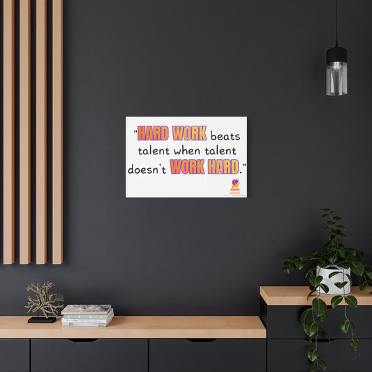 GOATI Motivational Canvas Wall Art – "Hard Work Beats Talent" | Inspirational Quote for Home, Office, or Gym - GOATI