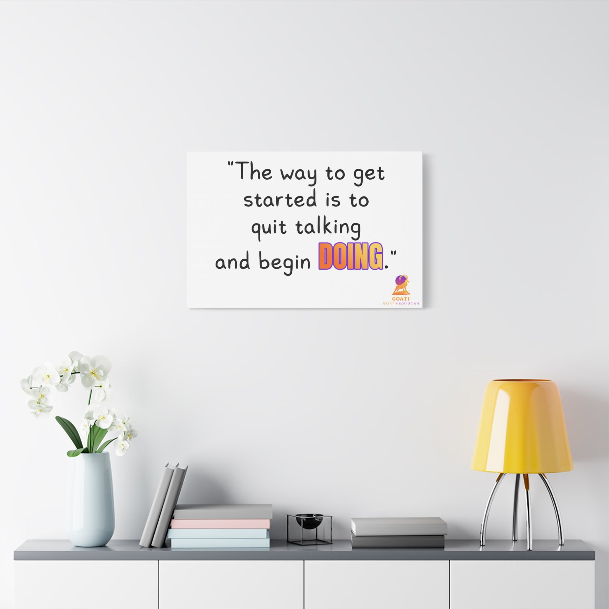 GOATI Motivational Canvas Wall Art – "Quit Talking and Begin Doing" | Inspirational Quote for Home, Office, or Gym - GOATI