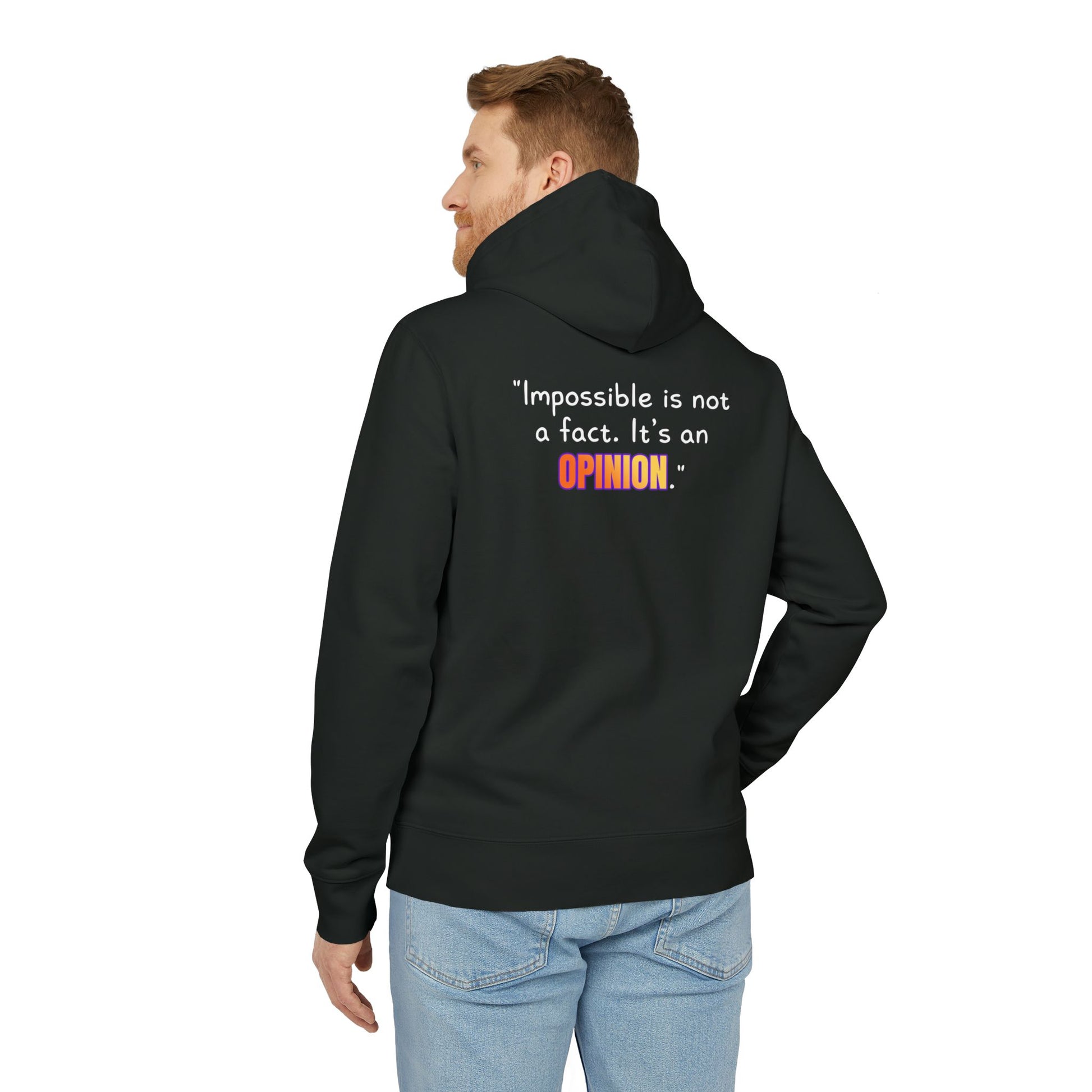 GOATI Unisex Premium Hoodie – 100% Organic Cotton, Heavyweight Fleece | “Impossible is Not a Fact. It’s an Opinion” Motivational Hoodie - GOATI