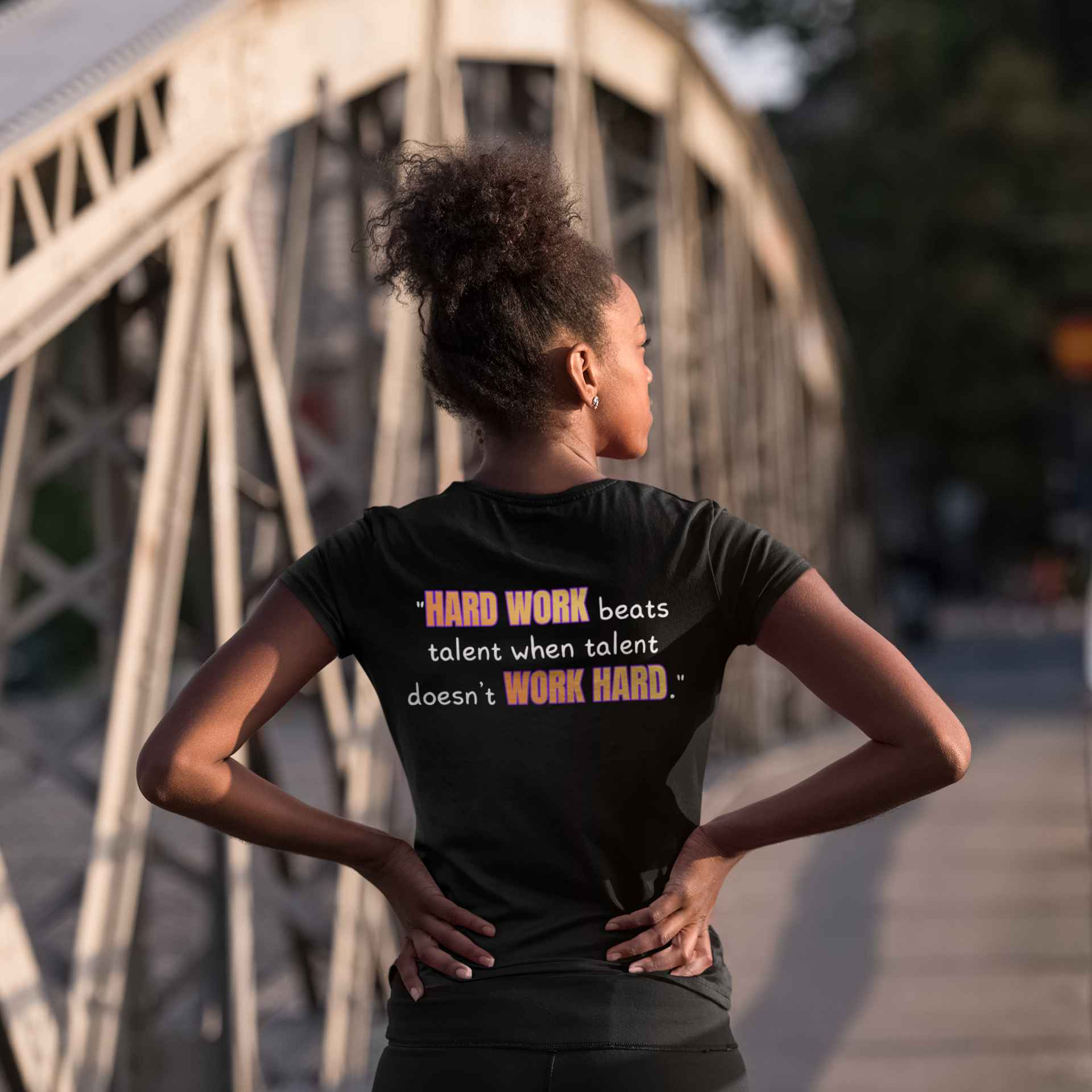 GOATI Women's Performance V-Neck T-Shirt | Moisture-Wicking & Breathable Tee | "Hard Work Beats Talent"