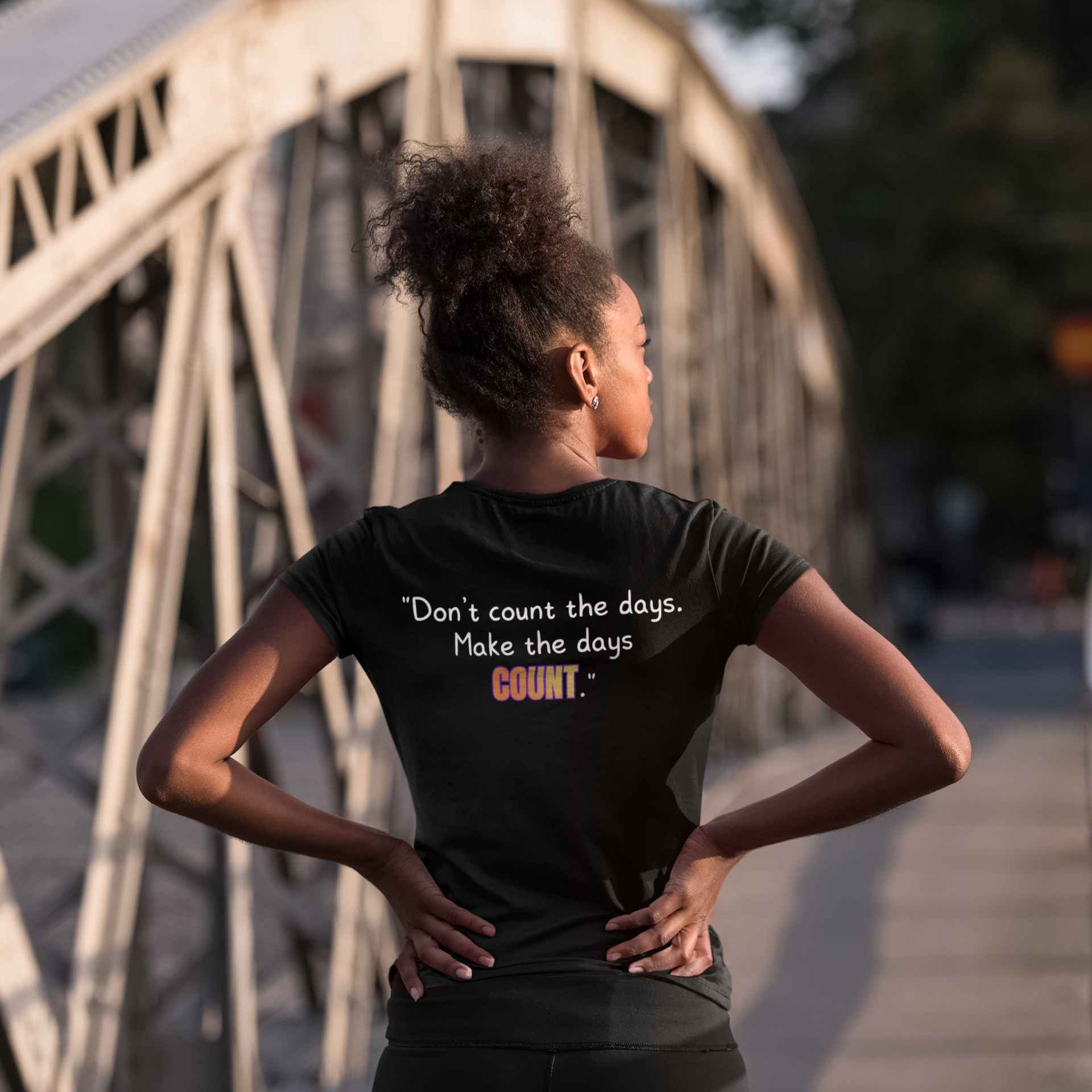 GOATI Women's Performance V-Neck T-Shirt | Moisture-Wicking & Breathable Tee | "Don’t Count the Days. Make the Days Count"