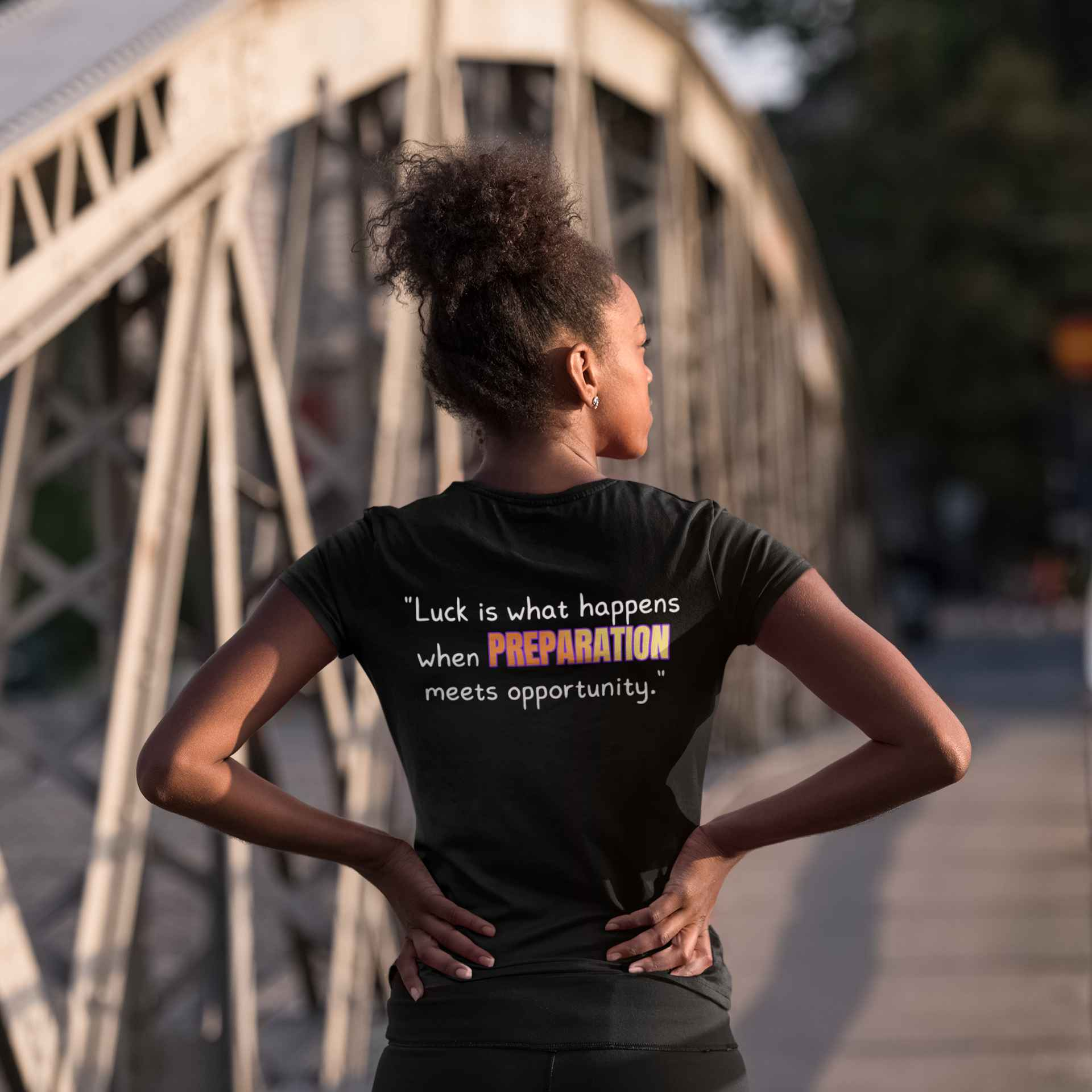 GOATI Women's Performance V-Neck T-Shirt | Moisture-Wicking & Breathable Tee | "When Preparation Meets Opportunity"