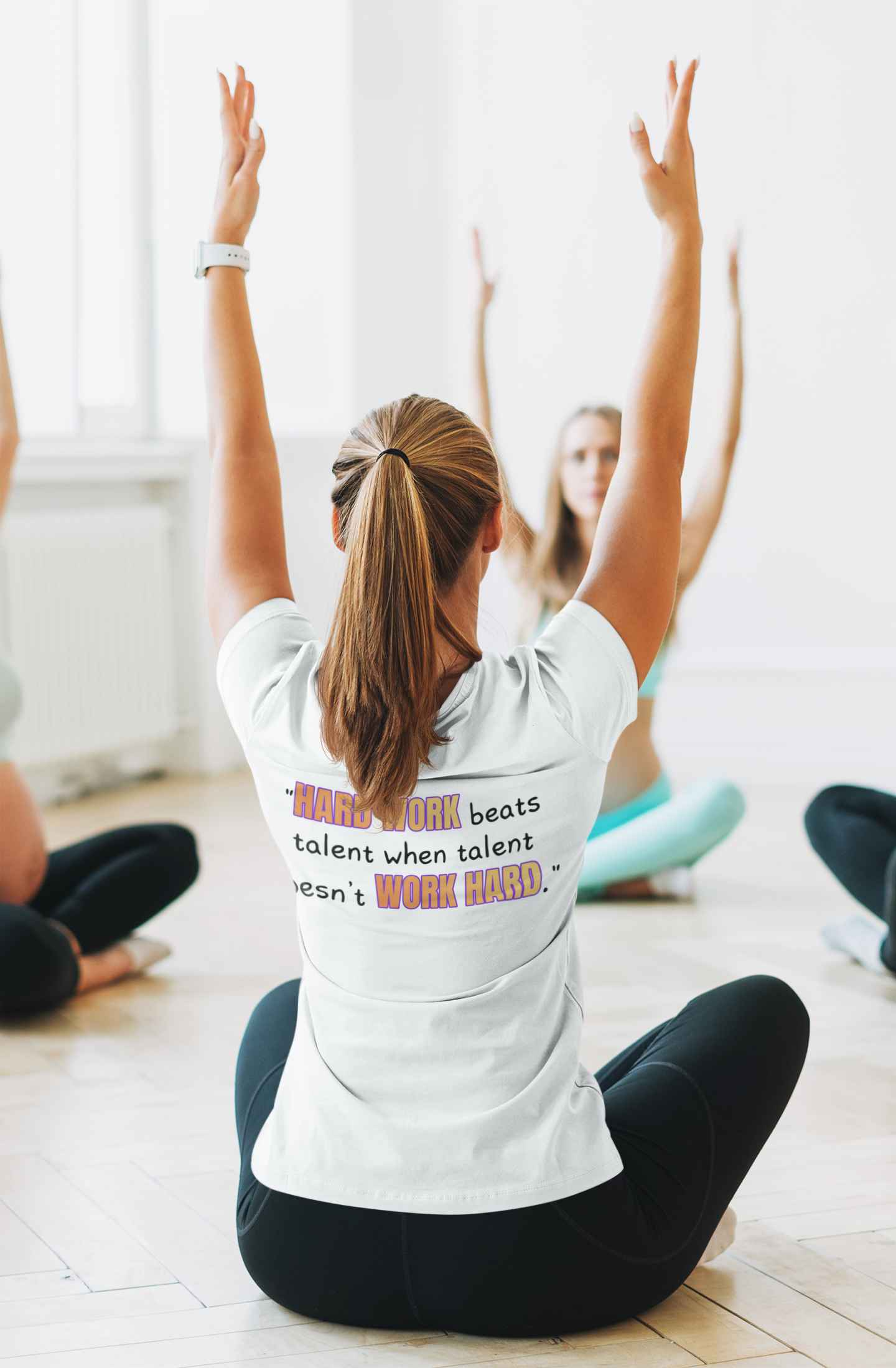 GOATI Women's Performance V-Neck T-Shirt | Moisture-Wicking & Breathable Tee | "Hard Work Beats Talent"