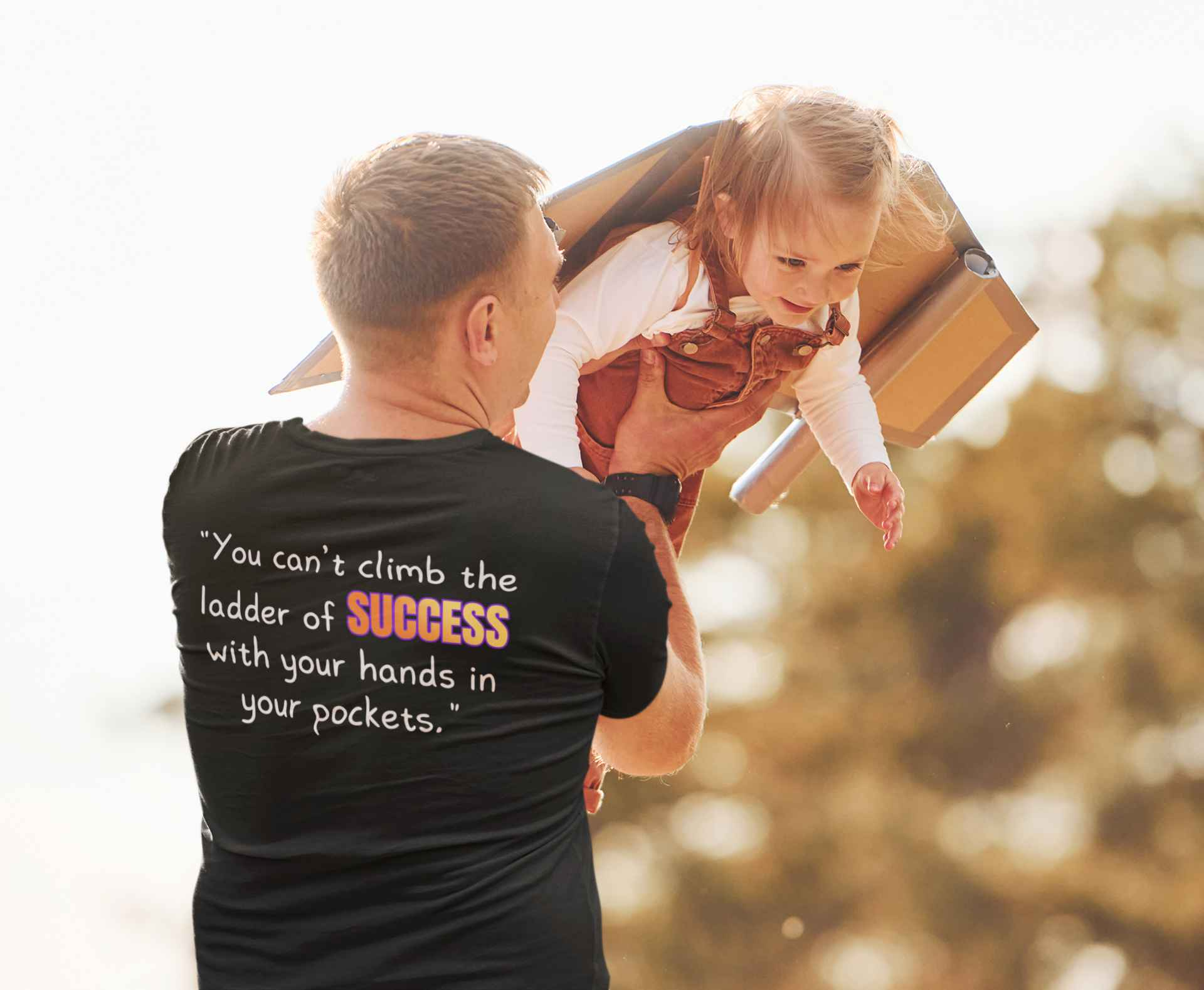 GOATI Unisex Premium Motivational T-shirt | "You Can’t Climb the Ladder of Success" Airlume Cotton Tee | Soft & Comfortable