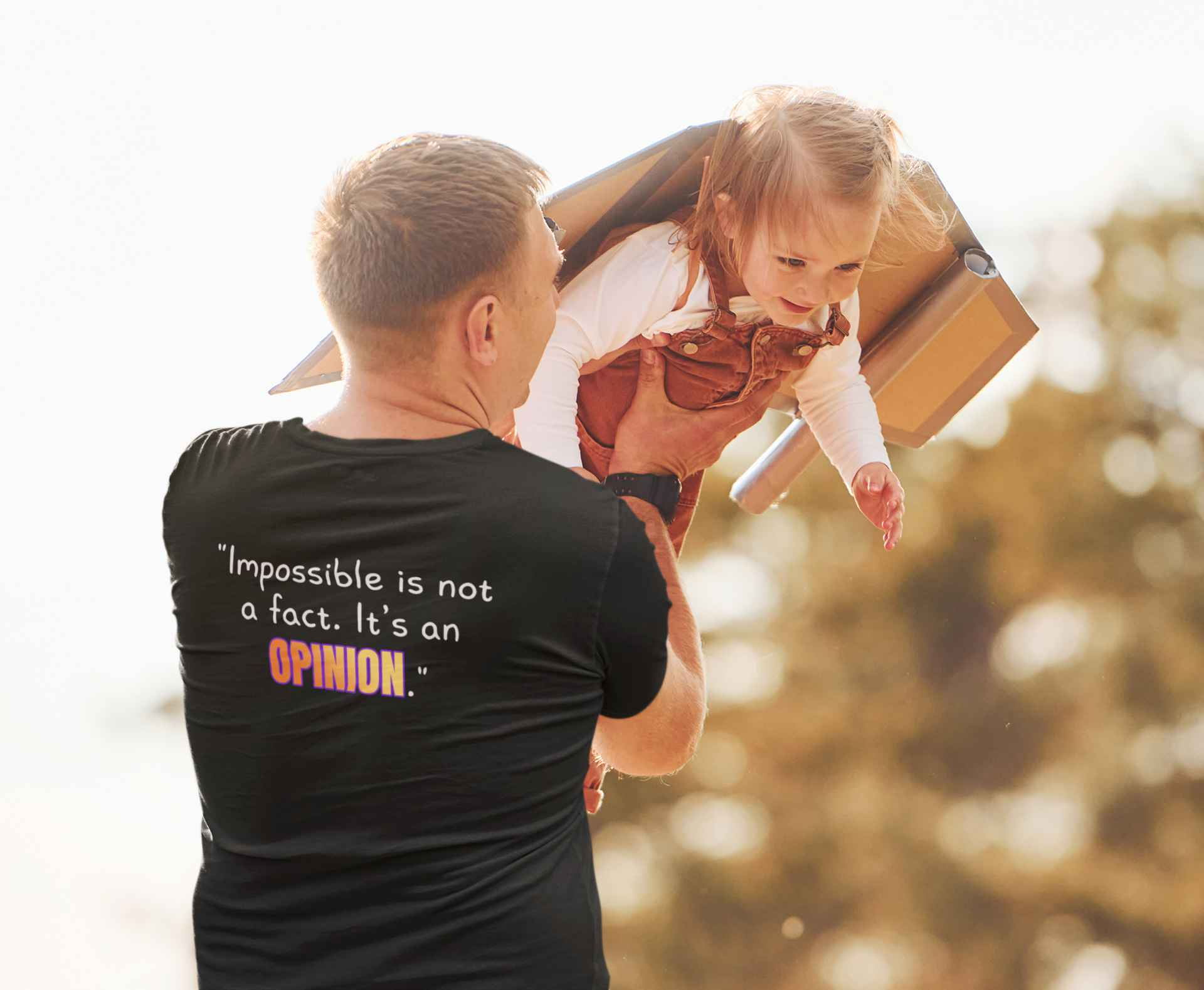 GOATI Unisex Premium Motivational T-shirt | "Impossible is Not a Fact. It’s an Opinion" Airlume Cotton Tee | Soft & Comfortable