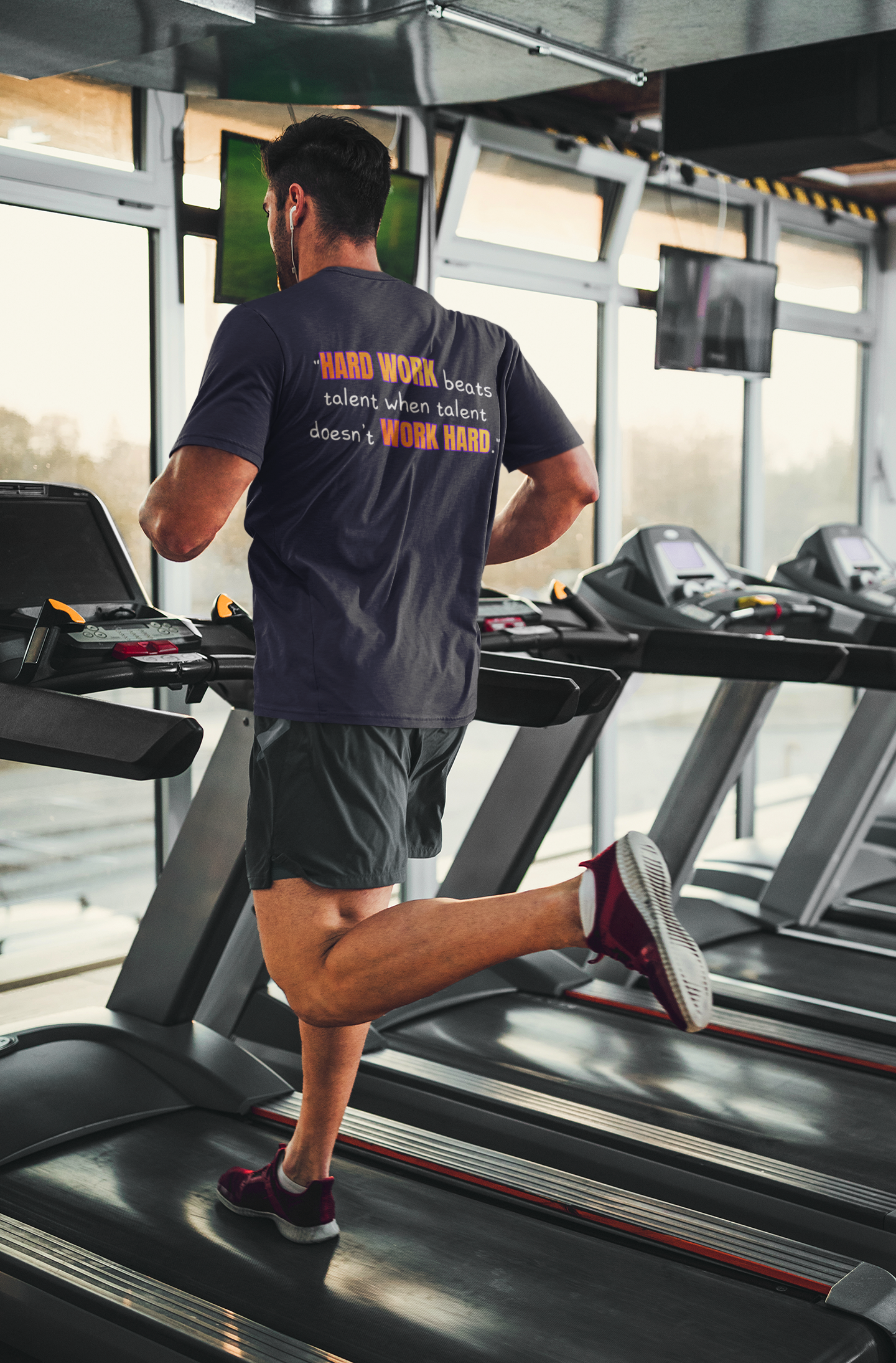 GOATI Men's Performance T-Shirt | Moisture-Wicking & Breathable Tee | "Hard Work Beats Talent"