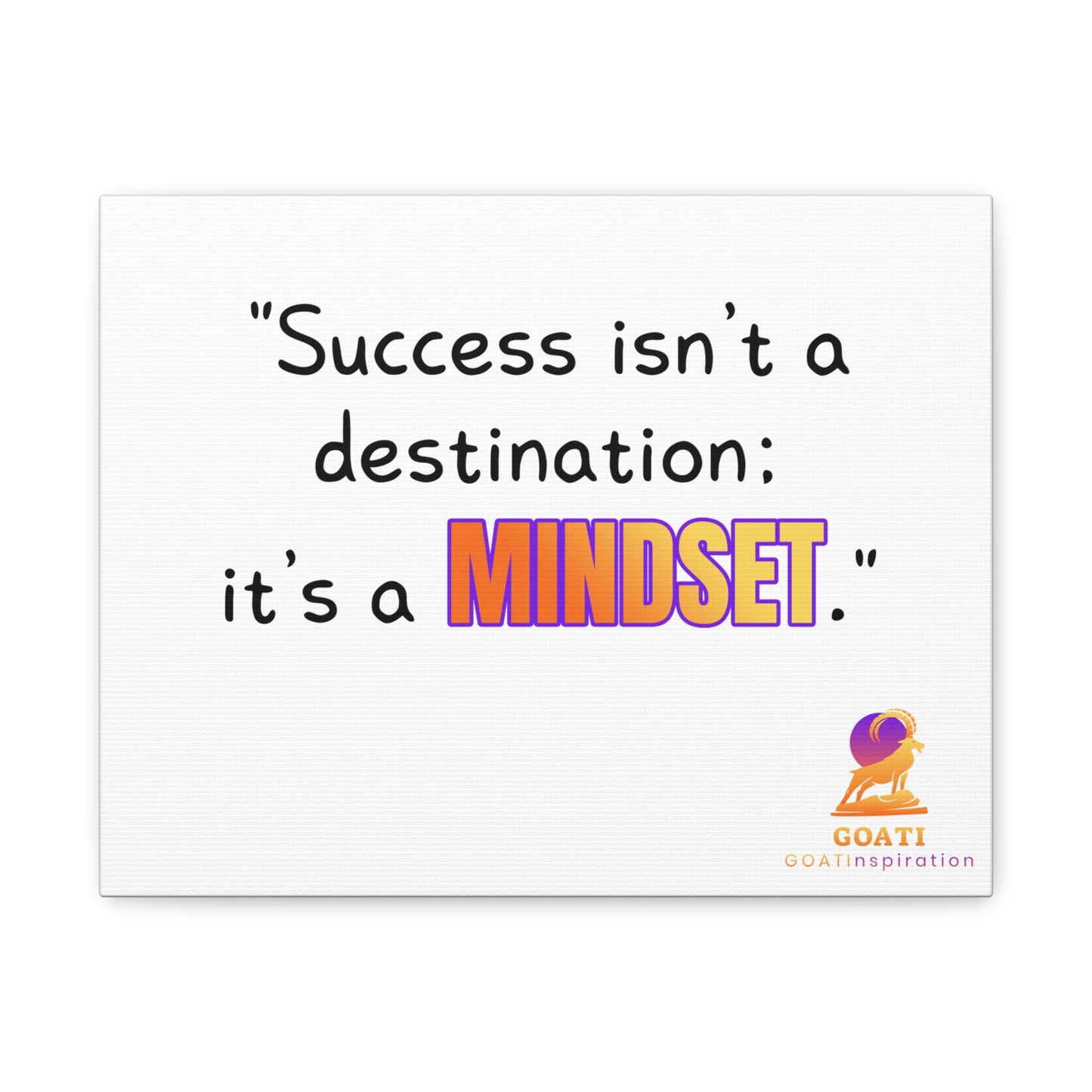 GOATI Motivational Canvas Wall Art – "Success Isn’t a Destination; It’s a Mindset" | Inspirational Quote for Home, Office, or Gym - GOATI