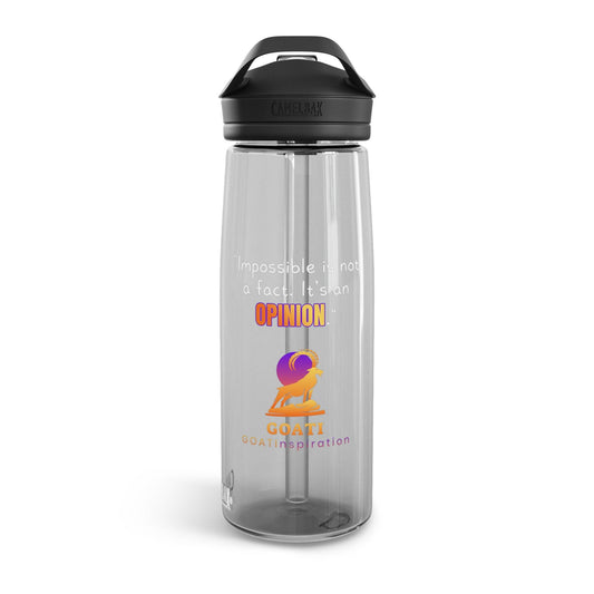 GOATI CamelBak Eddy® Water Bottle | “Impossible is Not a Fact. It’s an Opinion”  Motivational 20oz/25oz Hydration Bottle - GOATI