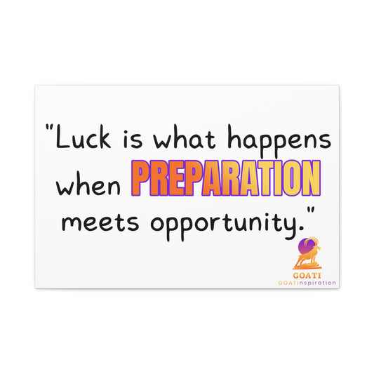GOATI Motivational Canvas Wall Art – "When Preparation Meets Opportunity" | Inspirational Quote for Home, Office, or Gym - GOATI