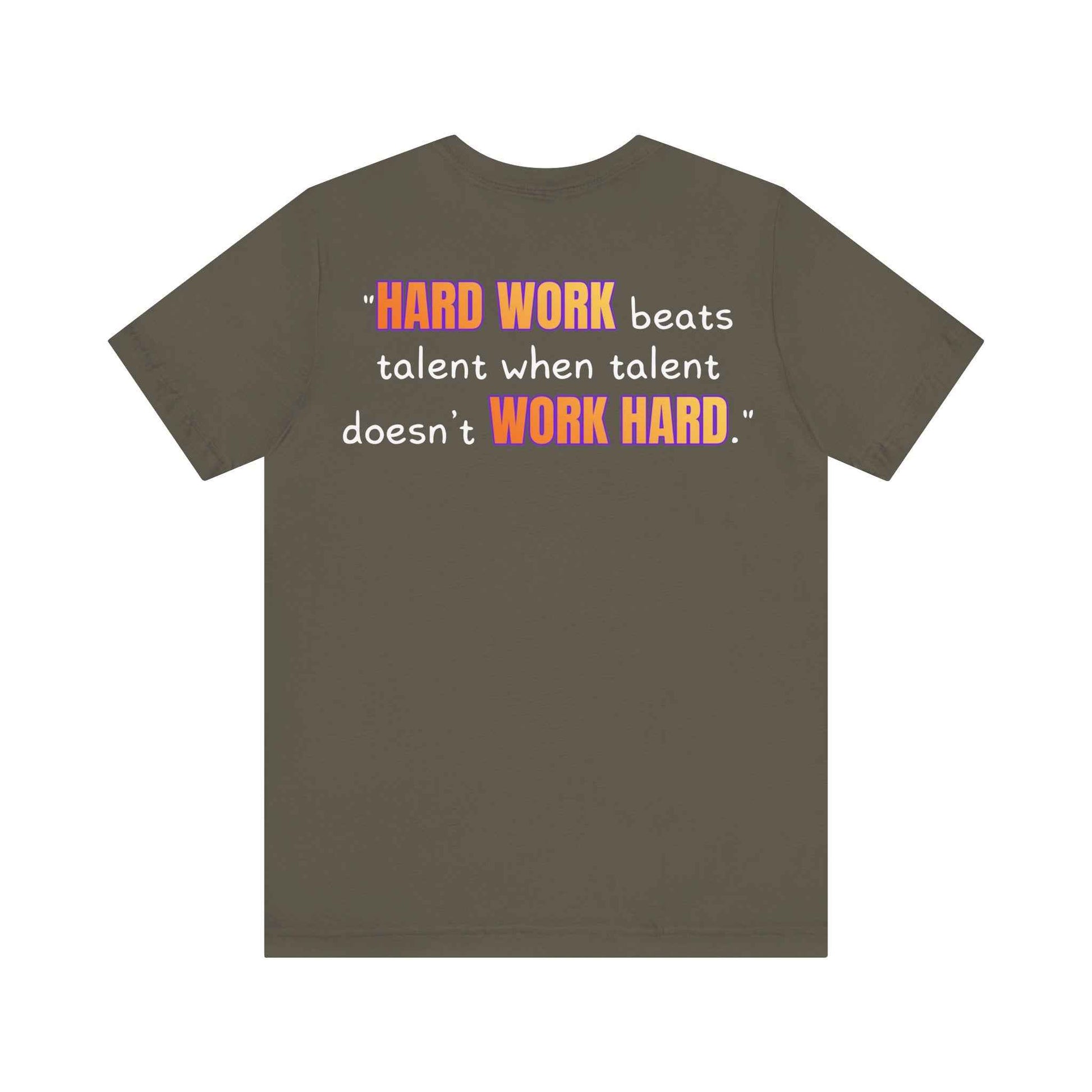 GOATI Unisex Premium Motivational T-shirt | "Hard Work Beats Talent" Airlume Cotton Tee | Soft & Comfortable