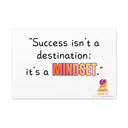GOATI Motivational Canvas Wall Art – "Success Isn’t a Destination; It’s a Mindset" | Inspirational Quote for Home, Office, or Gym - GOATI