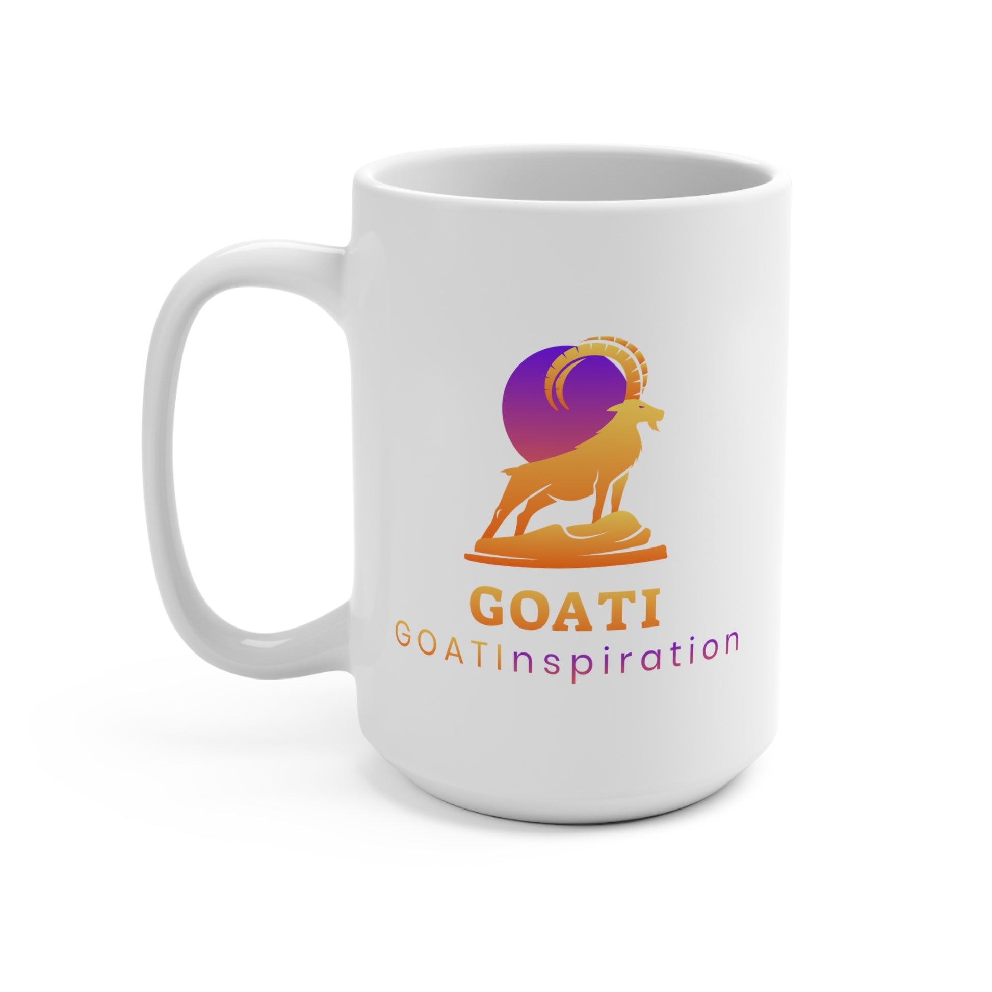 GOATI White Ceramic Mug – 15oz | "Hard Work Beats Talent" Motivational Coffee Mug - GOATI