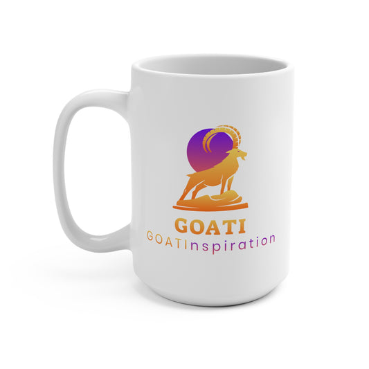 GOATI White Ceramic Mug – 15oz | "It Always Seems Impossible Until It’s Done." Motivational Coffee Mug - GOATI