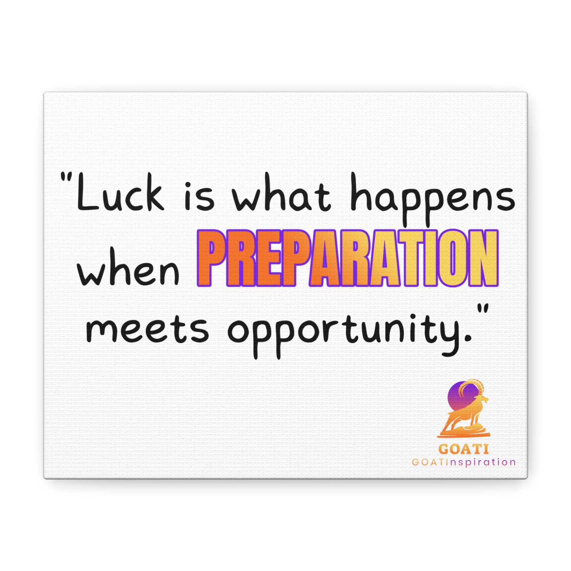 GOATI Motivational Canvas Wall Art – "When Preparation Meets Opportunity" | Inspirational Quote for Home, Office, or Gym - GOATI