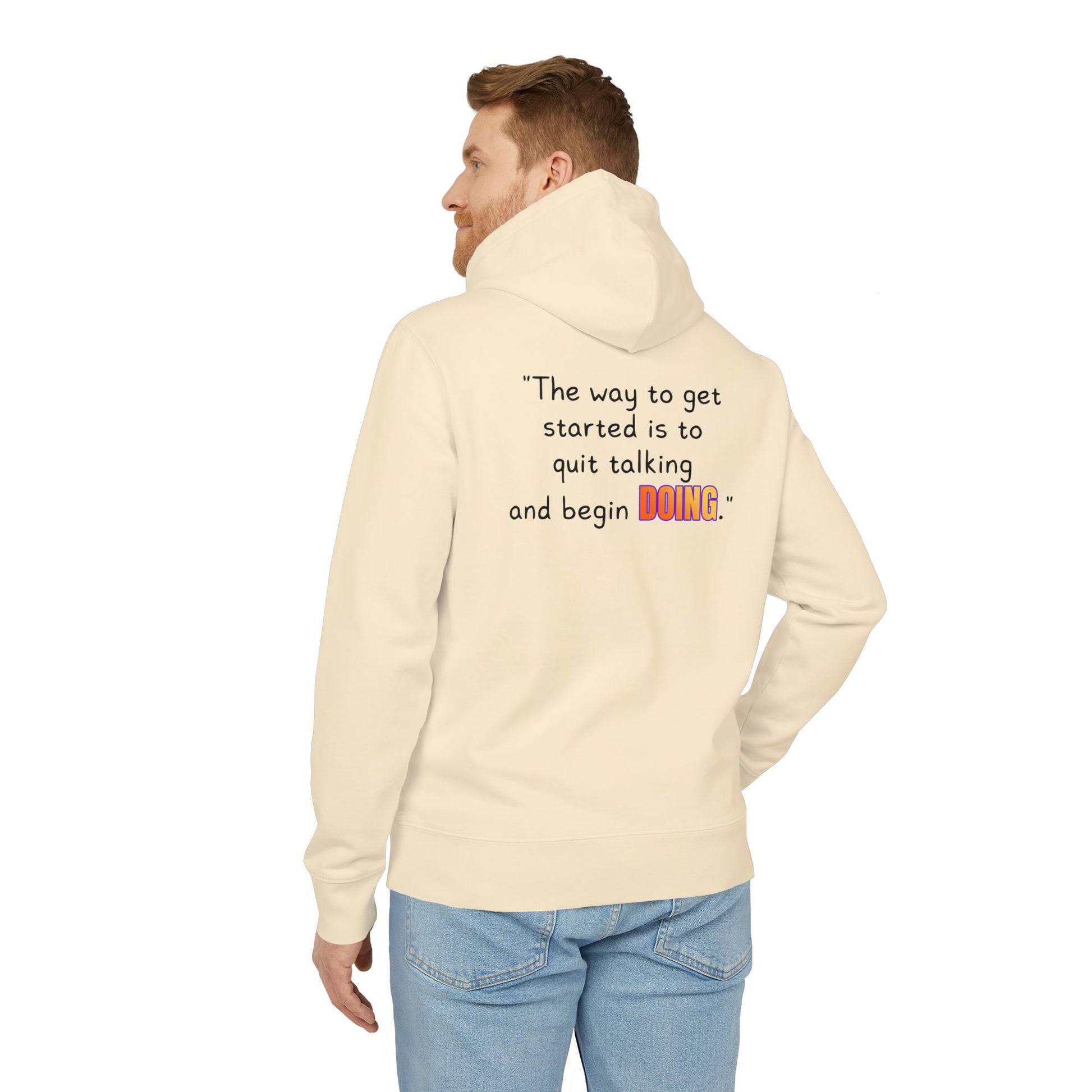 GOATI Unisex Premium Hoodie – 100% Organic Cotton, Heavyweight Fleece | “Quit Talking and Begin Doing” Motivational Hoodie - GOATI
