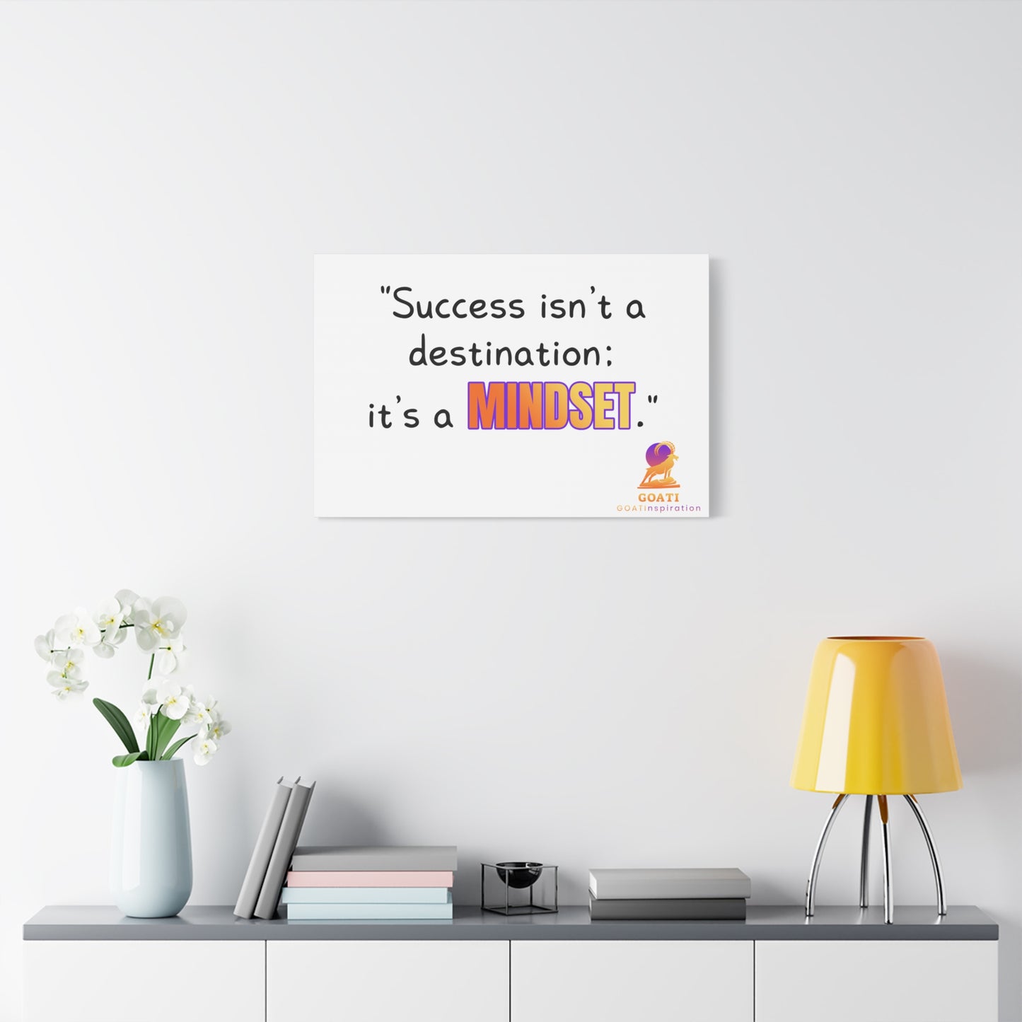 GOATI Motivational Canvas Wall Art – "Success Isn’t a Destination; It’s a Mindset" | Inspirational Quote for Home, Office, or Gym - GOATI