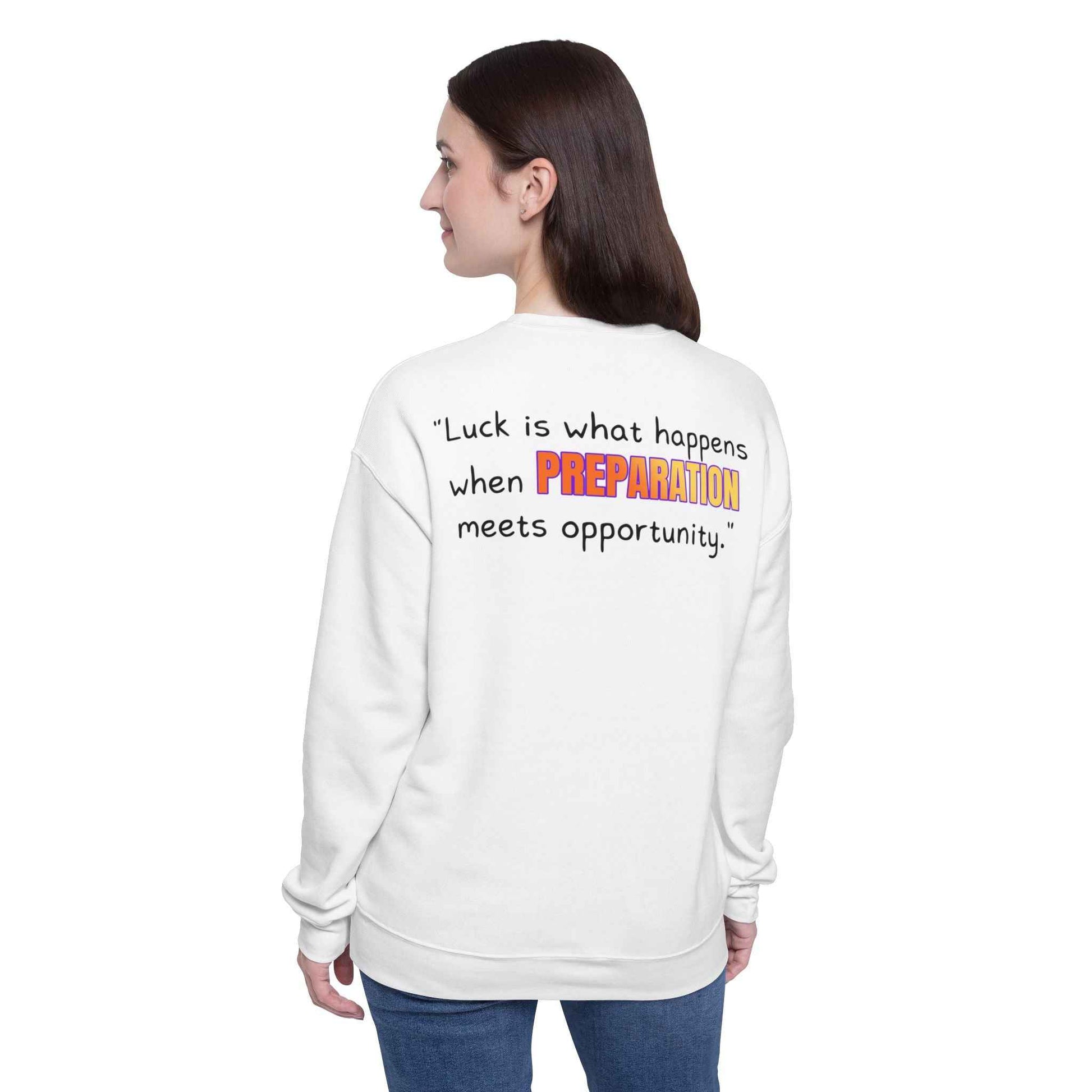 GOATI Unisex Premium Sweatshirt | "When Preparation Meets Opportunity" Motivational Cotton-Polyester Blend Sweatshirt for Comfort