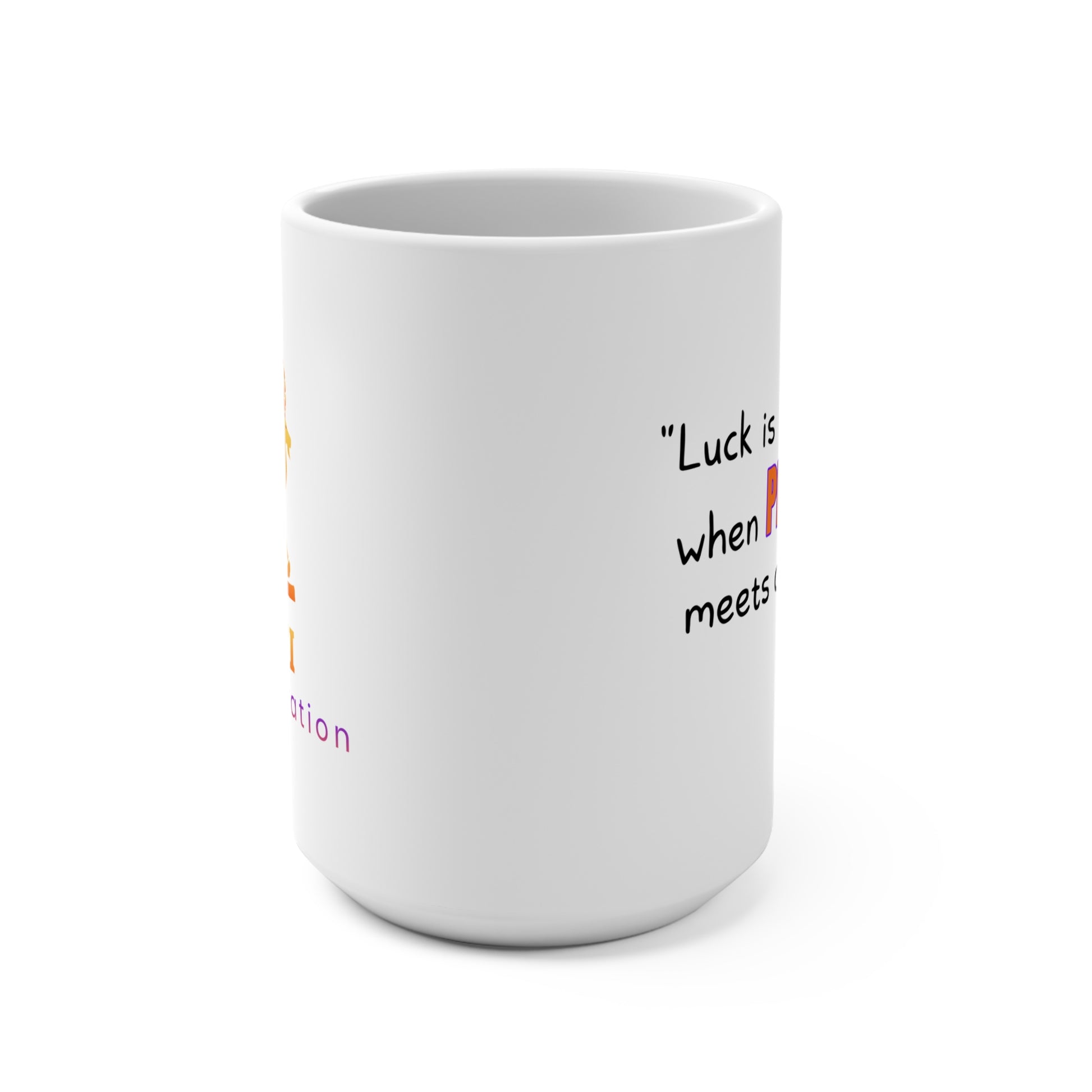 GOATI White Ceramic Mug – 15oz | "When Preparation Meets Opportunity" Motivational Coffee Mug - GOATI