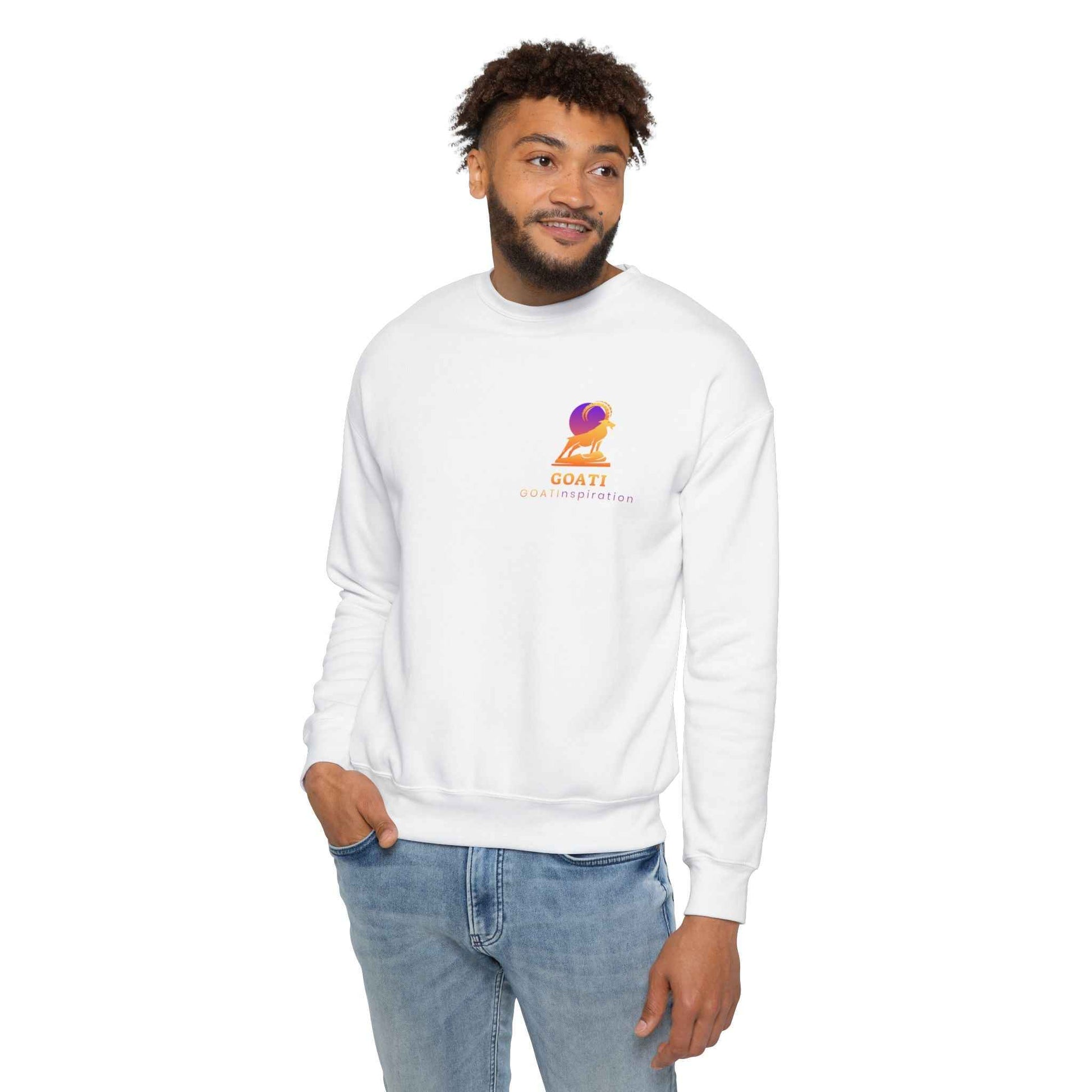 GOATI Unisex Premium Sweatshirt | "Heart of a Champion" Motivational Cotton-Polyester Blend Sweatshirt for Comfort