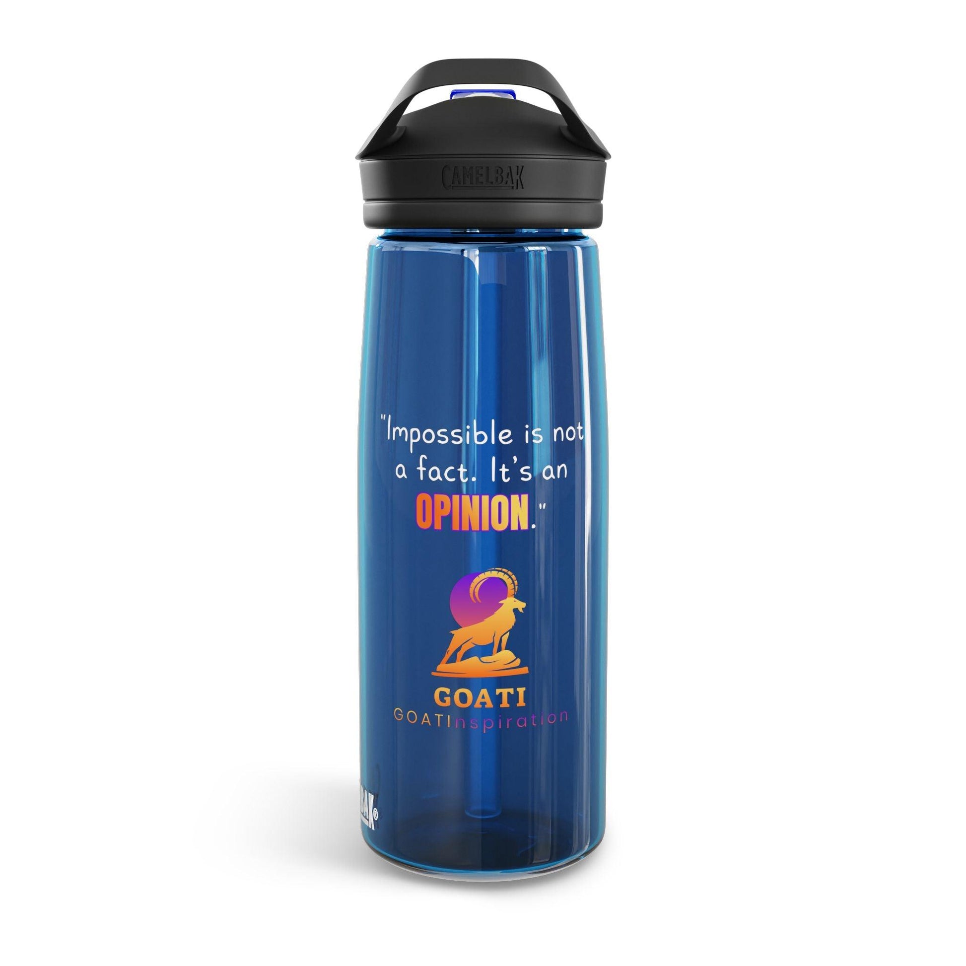 GOATI CamelBak Eddy® Water Bottle | “Impossible is Not a Fact. It’s an Opinion”  Motivational 20oz/25oz Hydration Bottle - GOATI