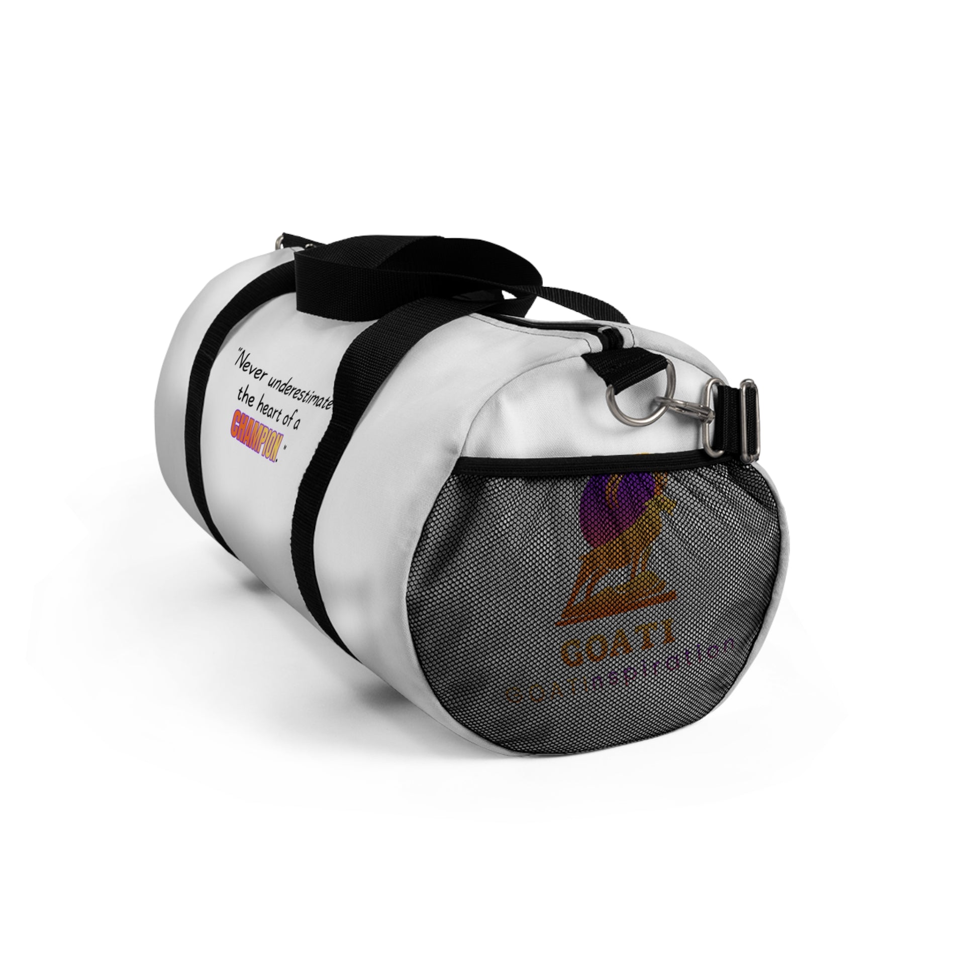 GOATI Motivational Duffel Bag - "Heart of a Champion" | Durable Gym, Fitness & Travel Bag for Everyday Use - GOATI