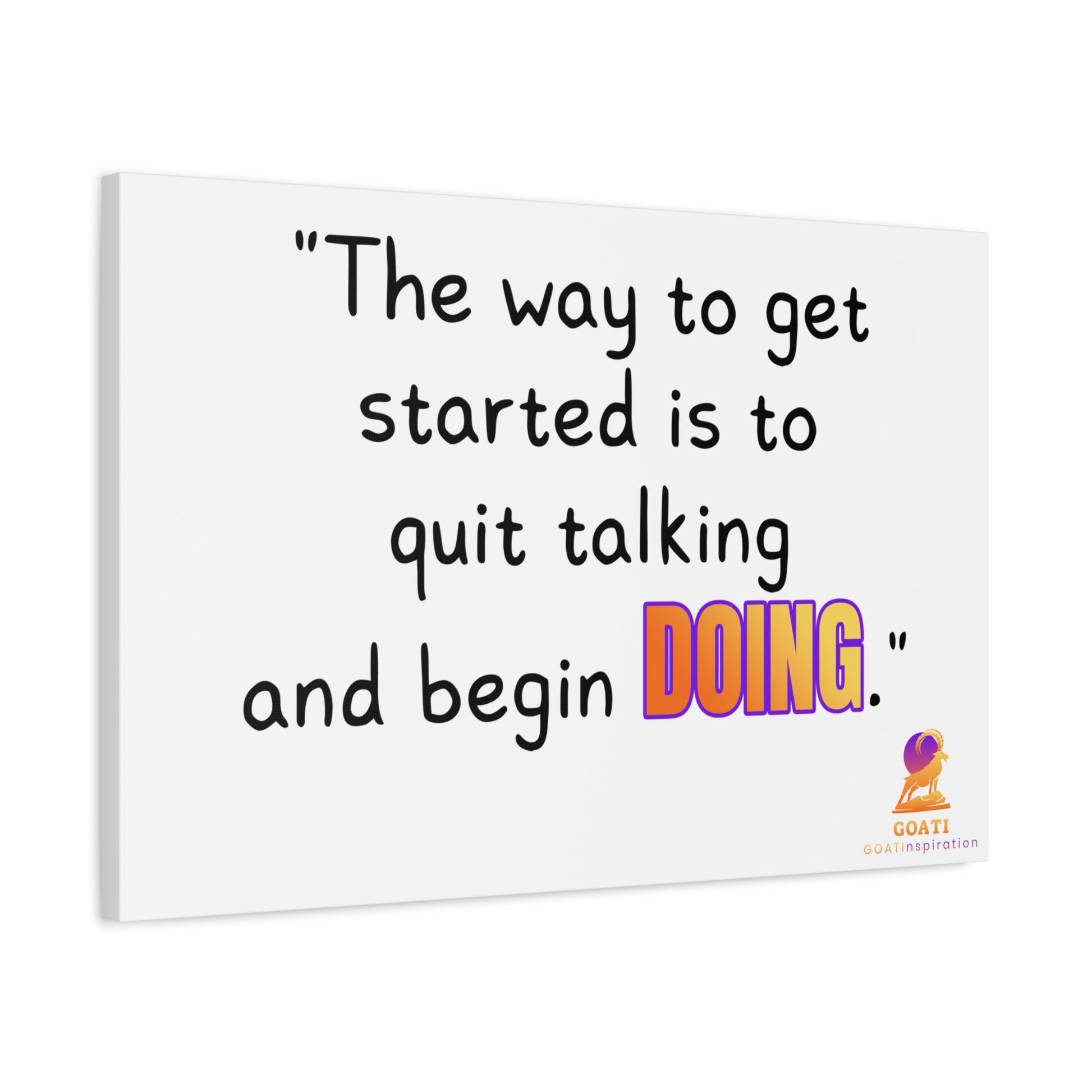 GOATI Motivational Canvas Wall Art – "Quit Talking and Begin Doing" | Inspirational Quote for Home, Office, or Gym - GOATI