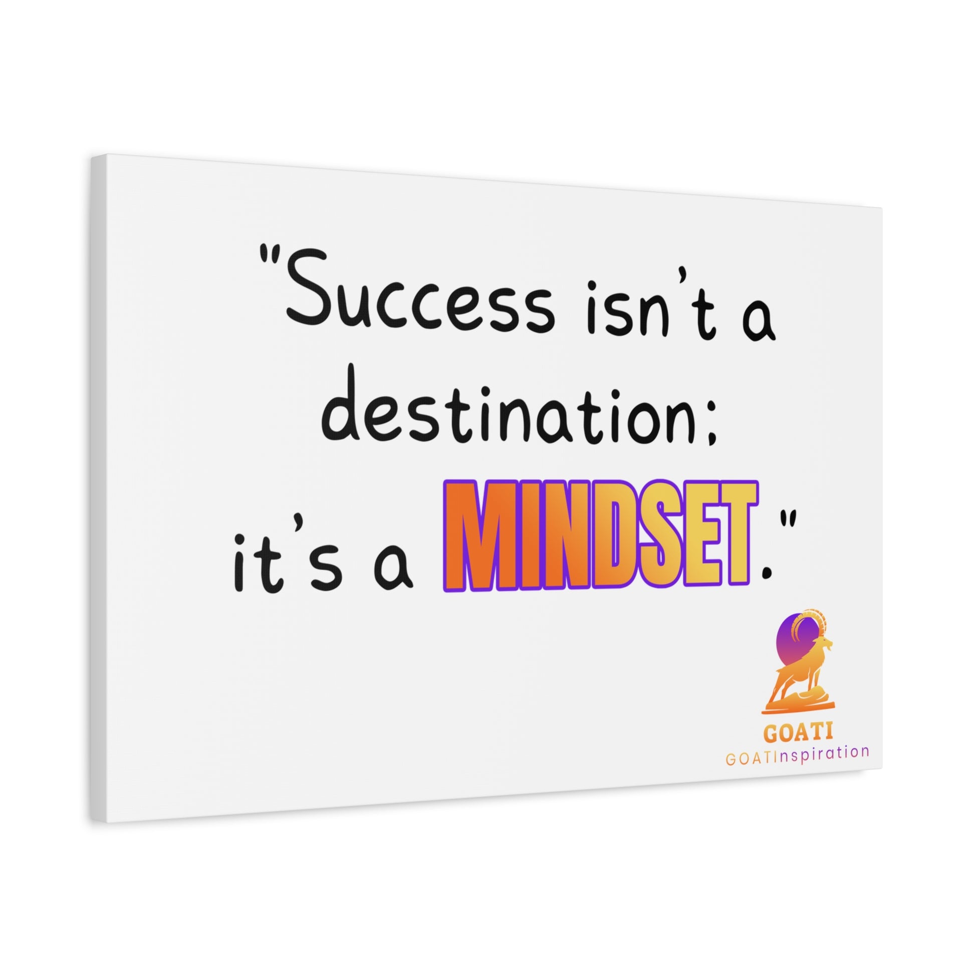 GOATI Motivational Canvas Wall Art – "Success Isn’t a Destination; It’s a Mindset" | Inspirational Quote for Home, Office, or Gym - GOATI