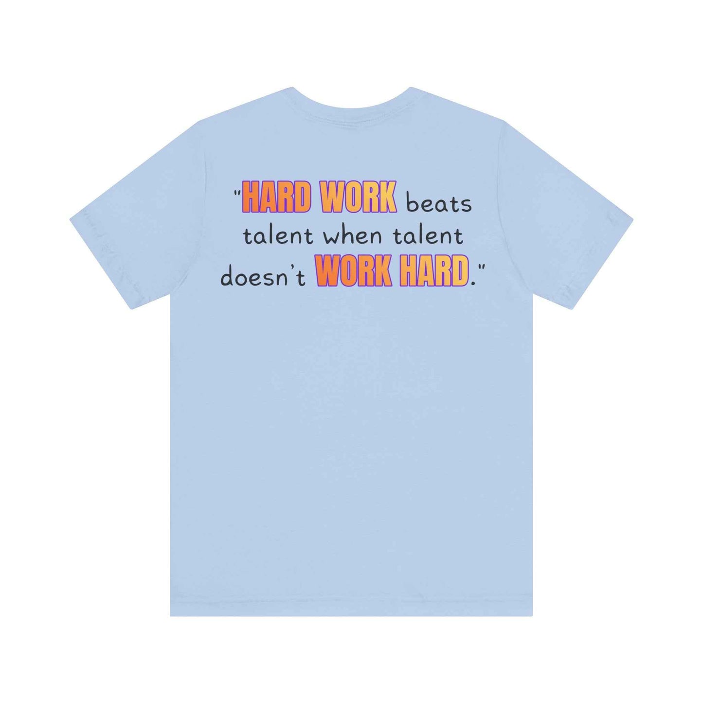 GOATI Unisex Premium Motivational T-shirt | "Hard Work Beats Talent" Airlume Cotton Tee | Soft & Comfortable