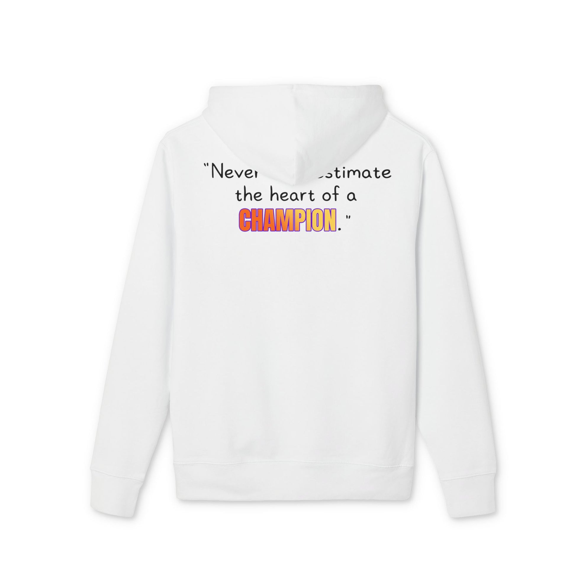 GOATI Unisex Premium Hoodie – 100% Organic Cotton, Heavyweight Fleece | “Heart of a Champion” Motivational Hoodie - GOATI