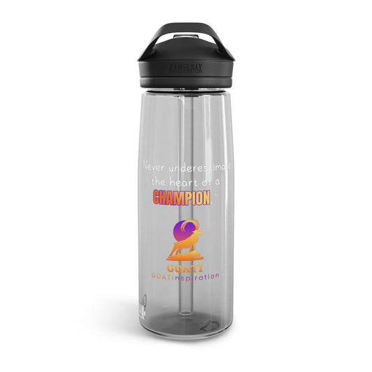 GOATI CamelBak Eddy® Water Bottle | “Heart of a Champion”  Motivational 20oz/25oz Hydration Bottle - GOATI