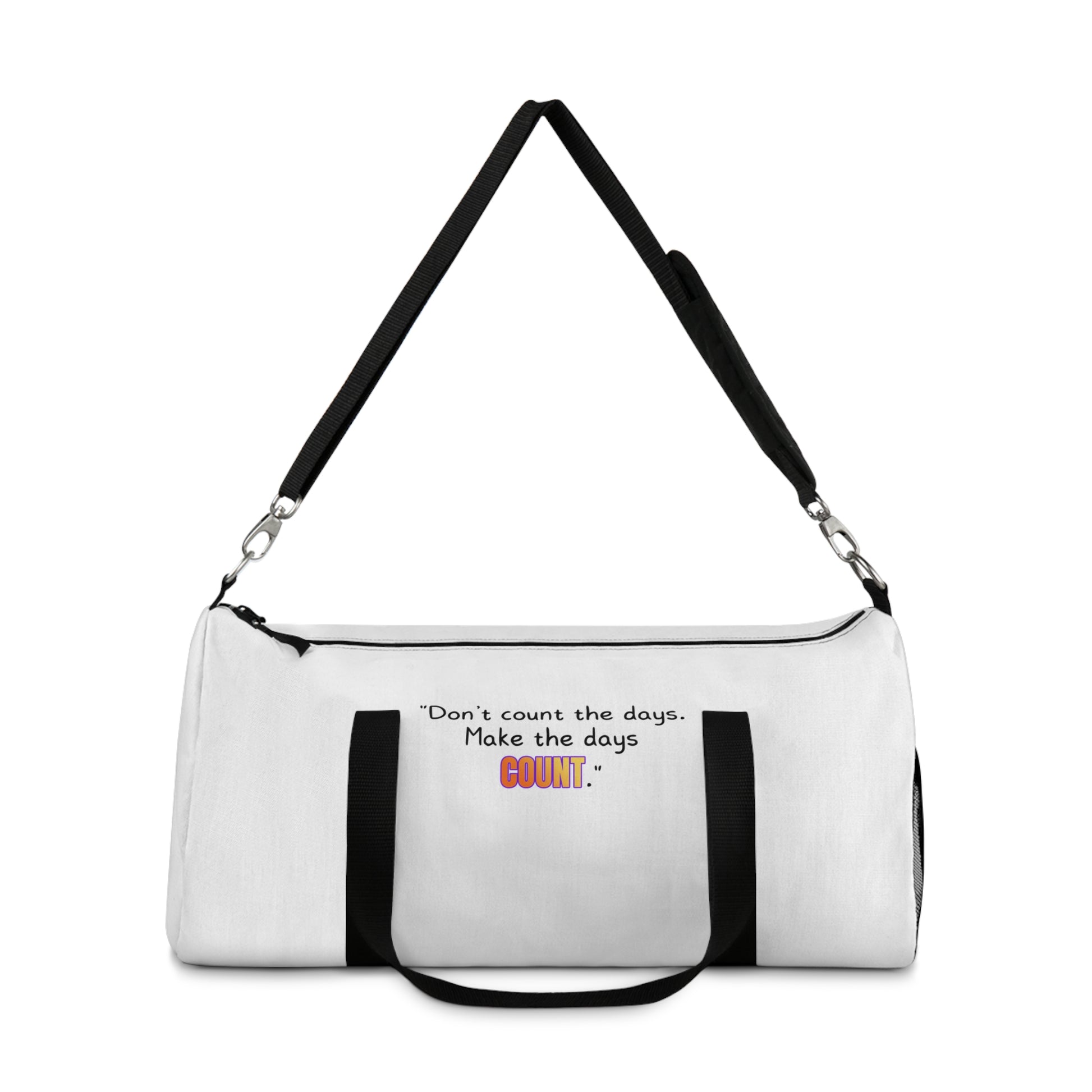 GOATI Motivational Duffel Bag | "Don’t Count the Days. Make the Days Count" | Durable Gym, Fitness & Travel Bag for Everyday Use - GOATI