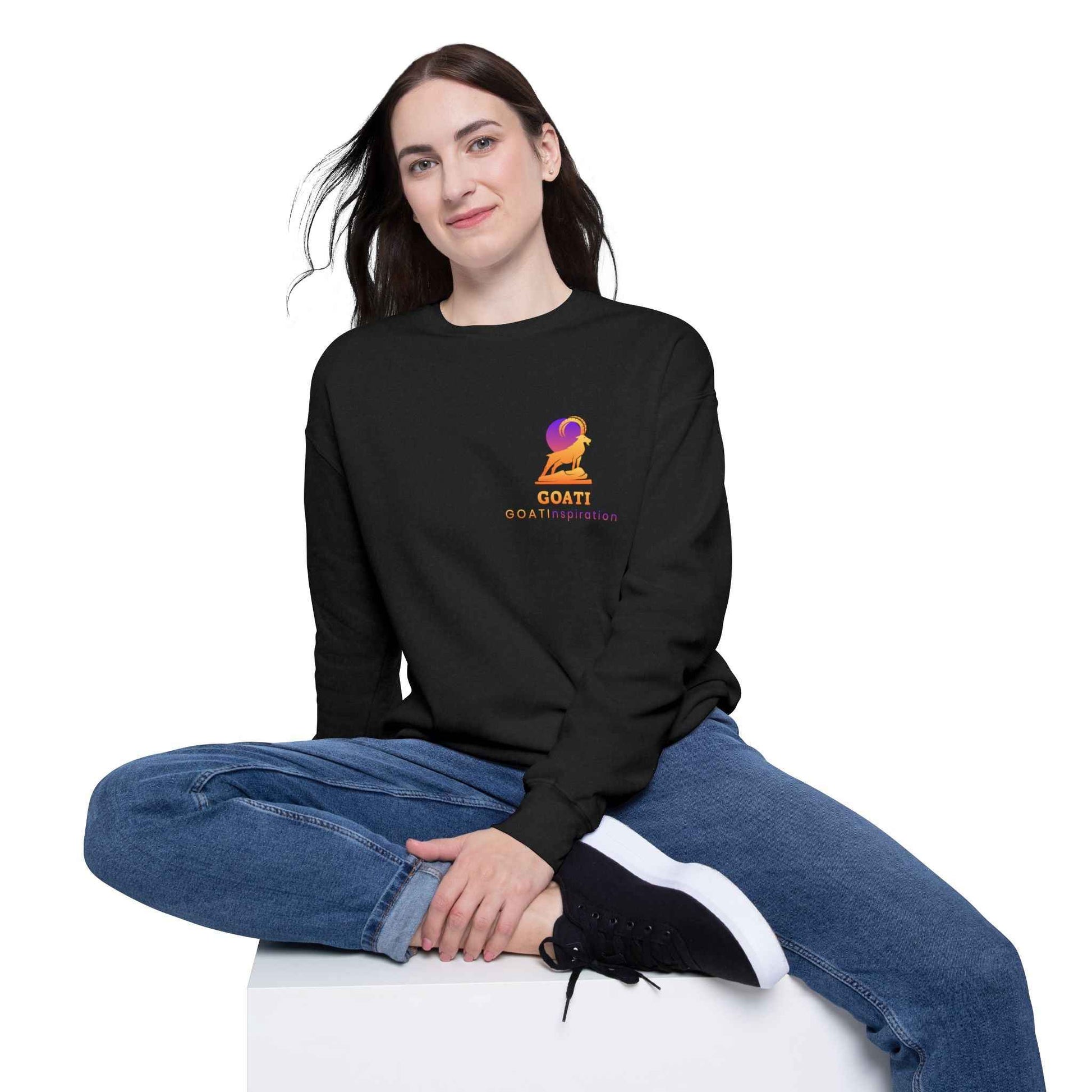 GOATI Unisex Premium Sweatshirt | "If You Quit Once, It Becomes a Habit. Never Quit!" Motivational Cotton-Polyester Blend Sweatshirt for Comfort