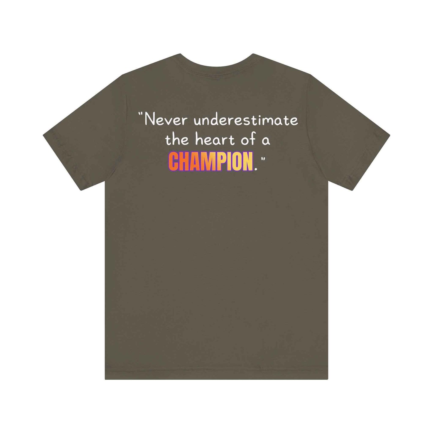 GOATI Unisex Premium Motivational T-shirt | "Heart of a Champion" Airlume Cotton Tee | Soft & Comfortable