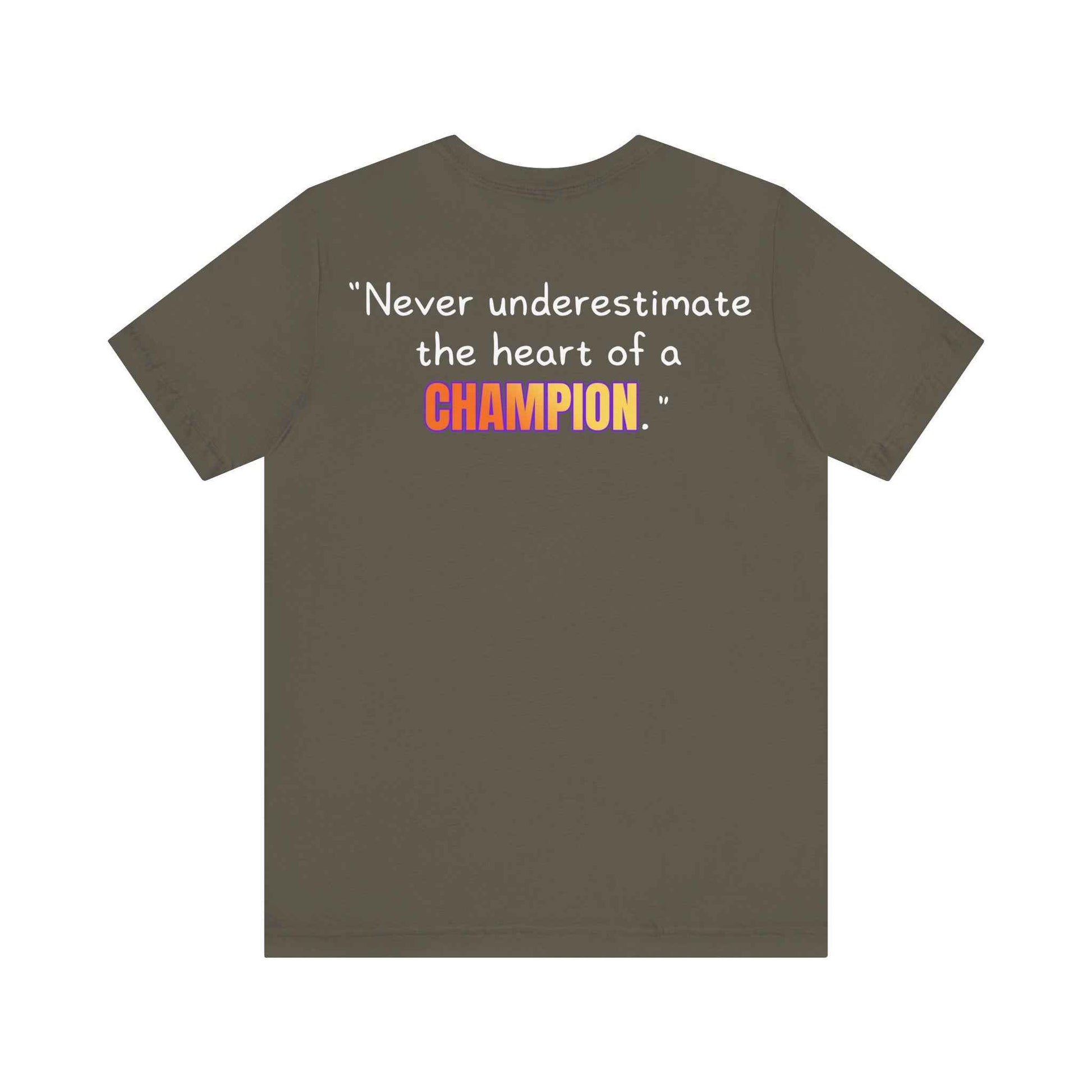 GOATI Unisex Premium Motivational T-shirt | "Heart of a Champion" Airlume Cotton Tee | Soft & Comfortable